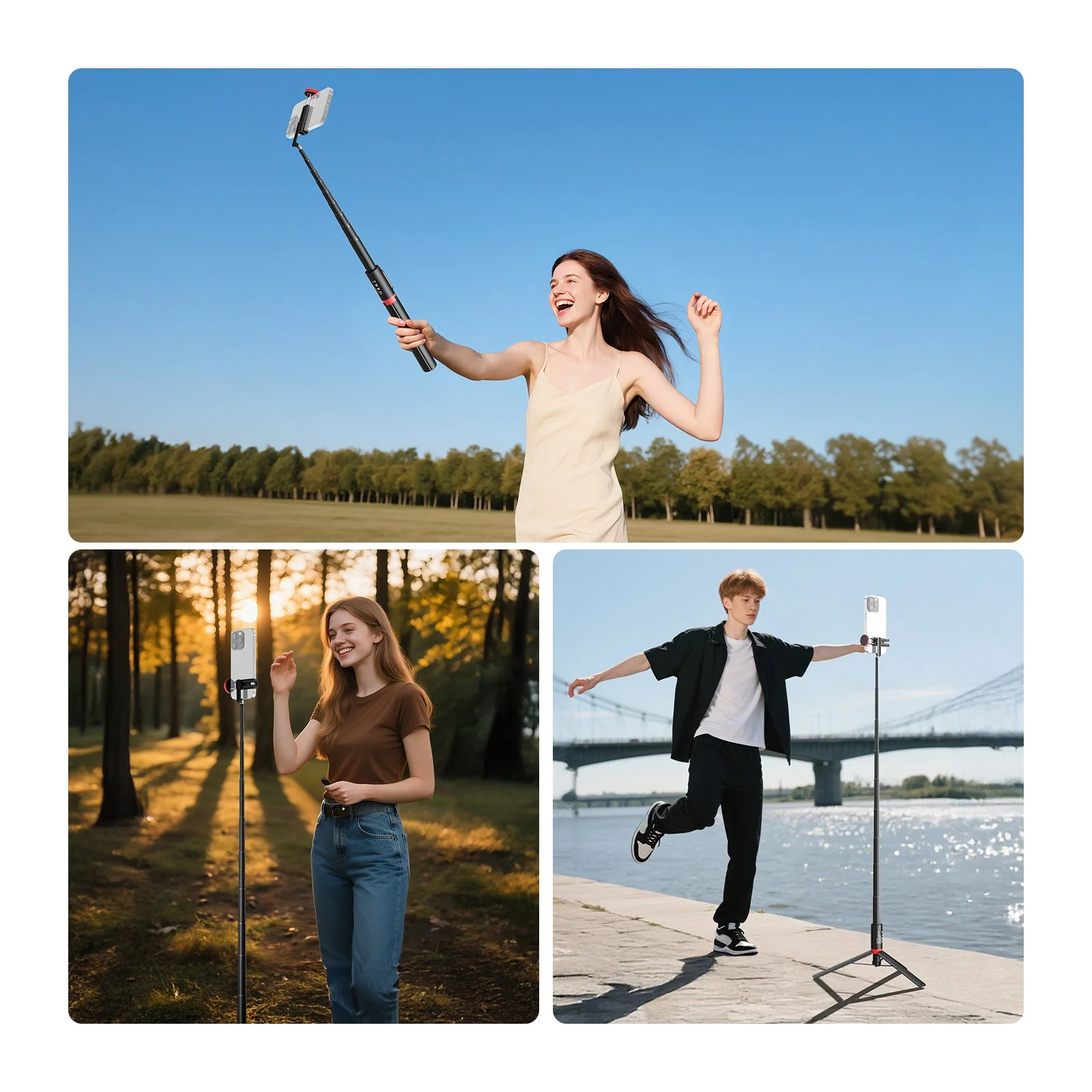 NEEWER BASICS PA991 57.9" Selfie Stick Phone Tripod - Image 7
