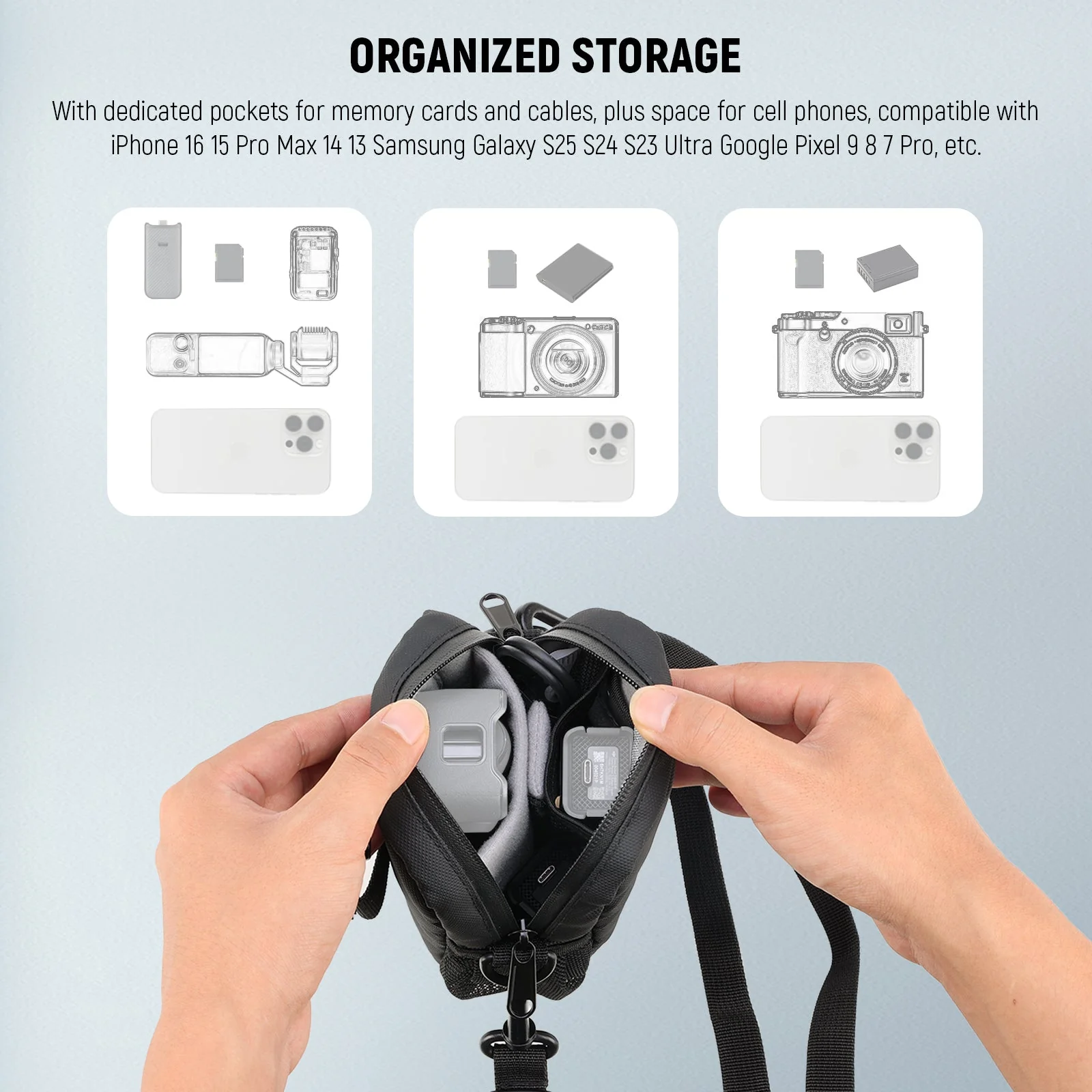 NEEWER BASICS PB13 Camera Sling Bag Crossbody For DJI Osmo Pocket 3 - Image 6