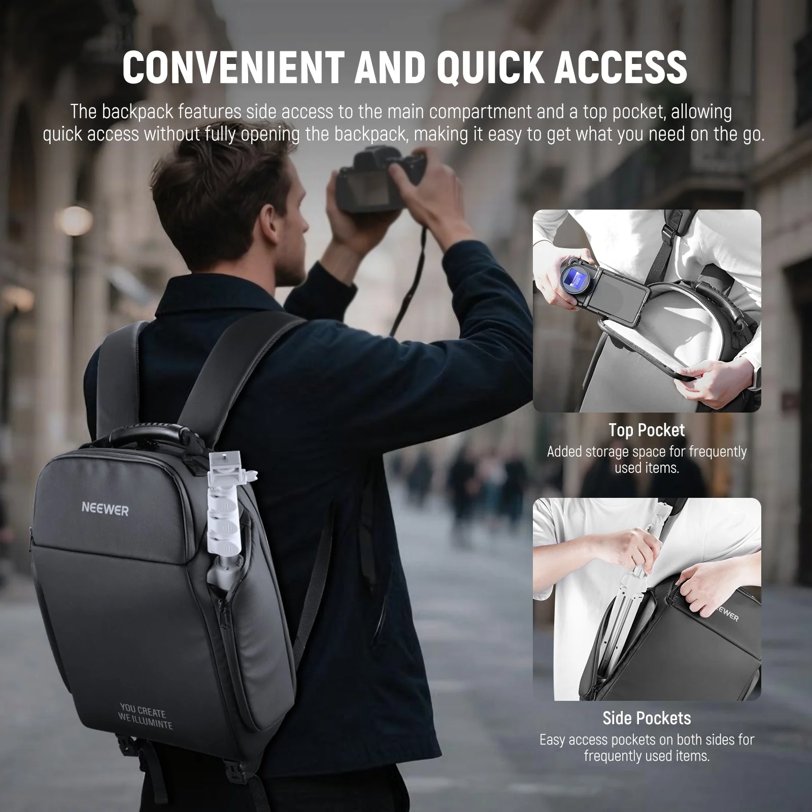 NEEWER BASICS PB26 17.3"x10.6"x7.5" Camera Backpack - Image 7