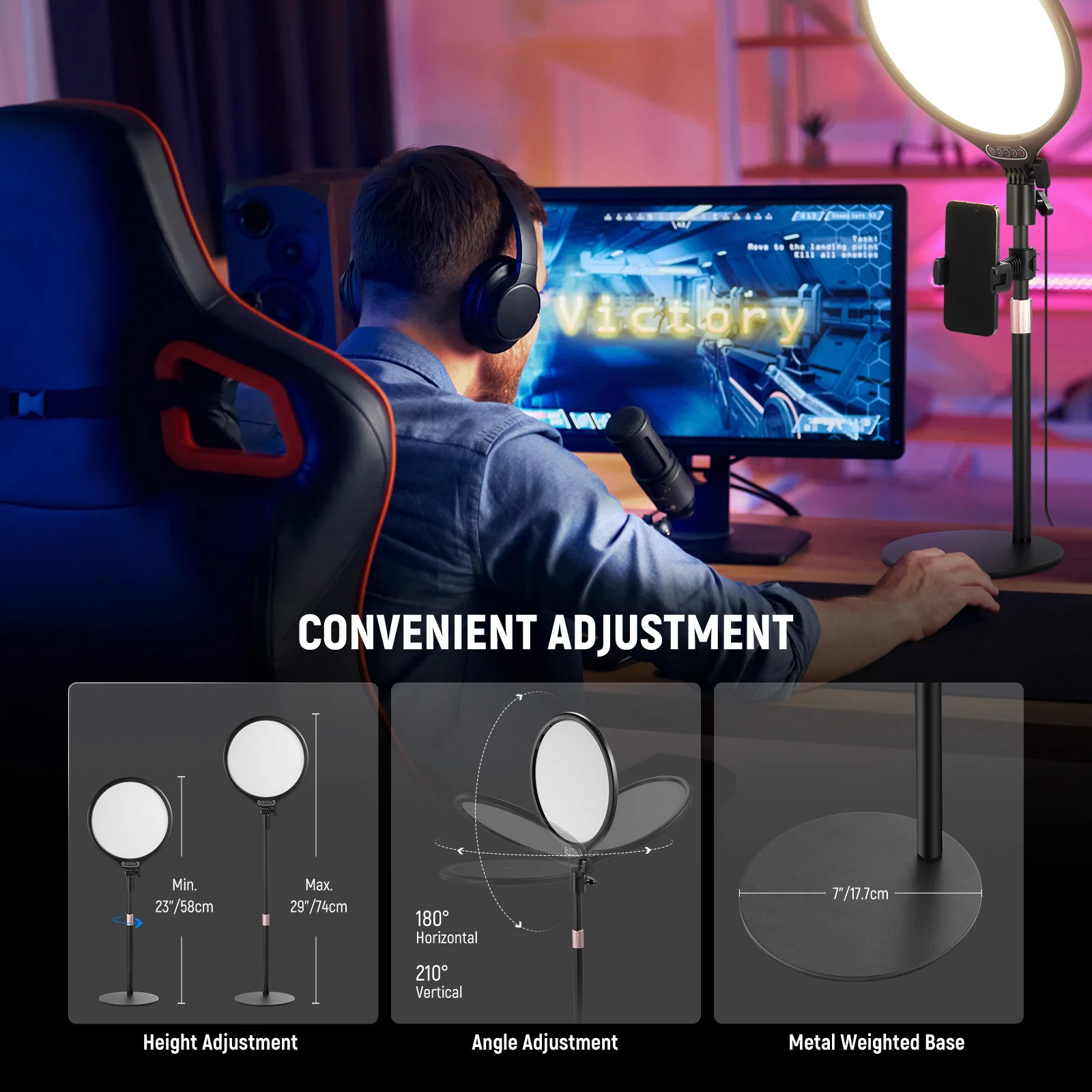 NEEWER BASICS R10 10.5" Desktop Ring Light - Image 13