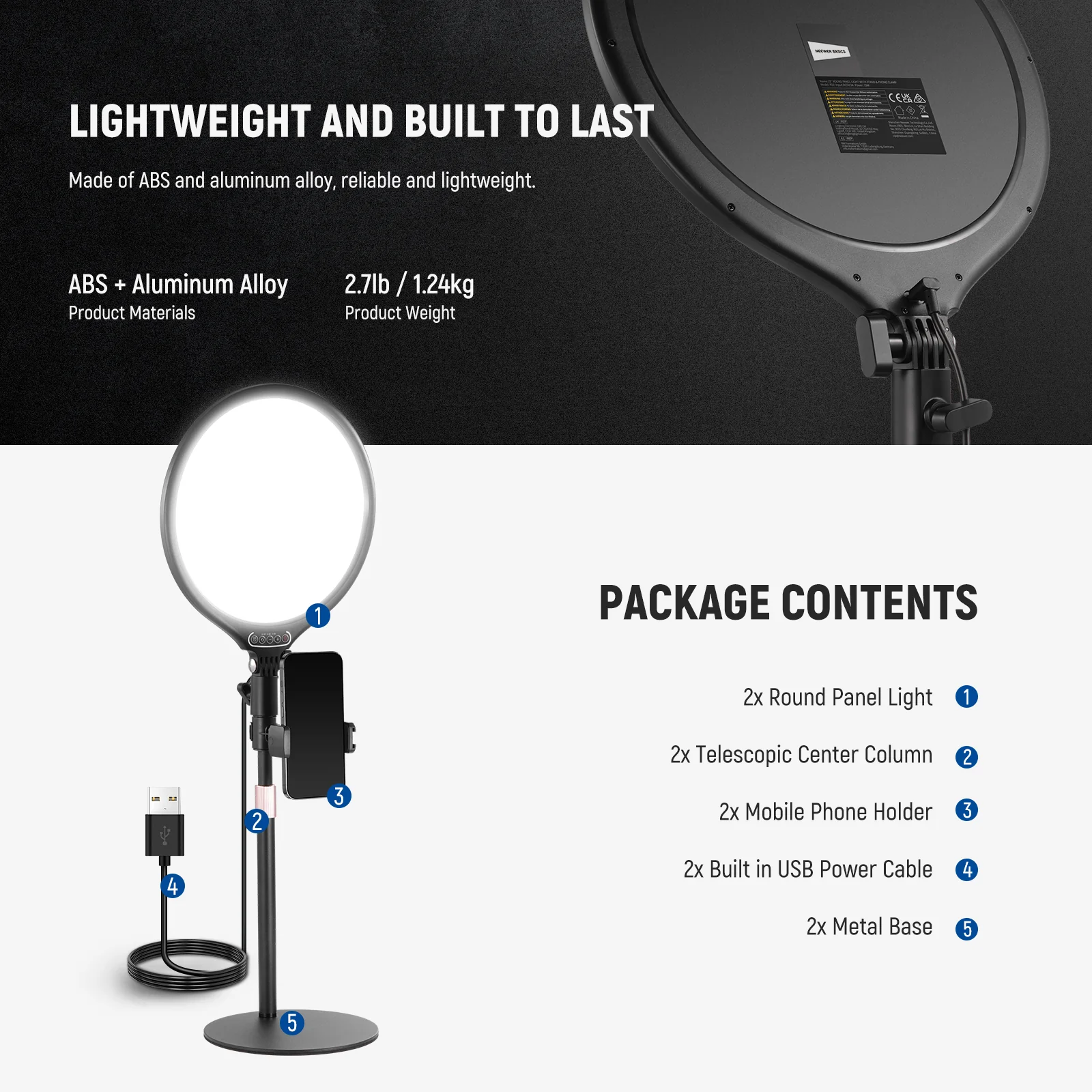 NEEWER BASICS R10 10.5" Desktop Ring Light - Image 16