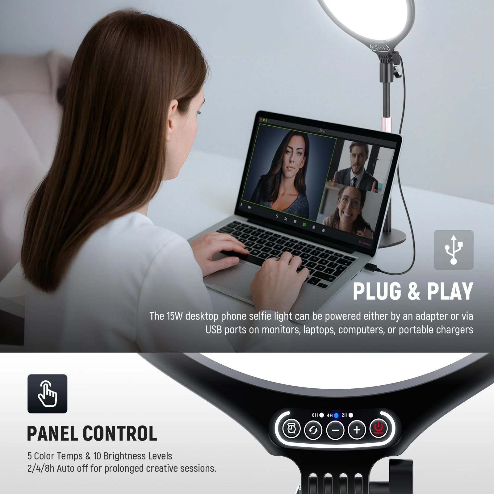NEEWER BASICS R10 10.5" Desktop Ring Light - Image 4