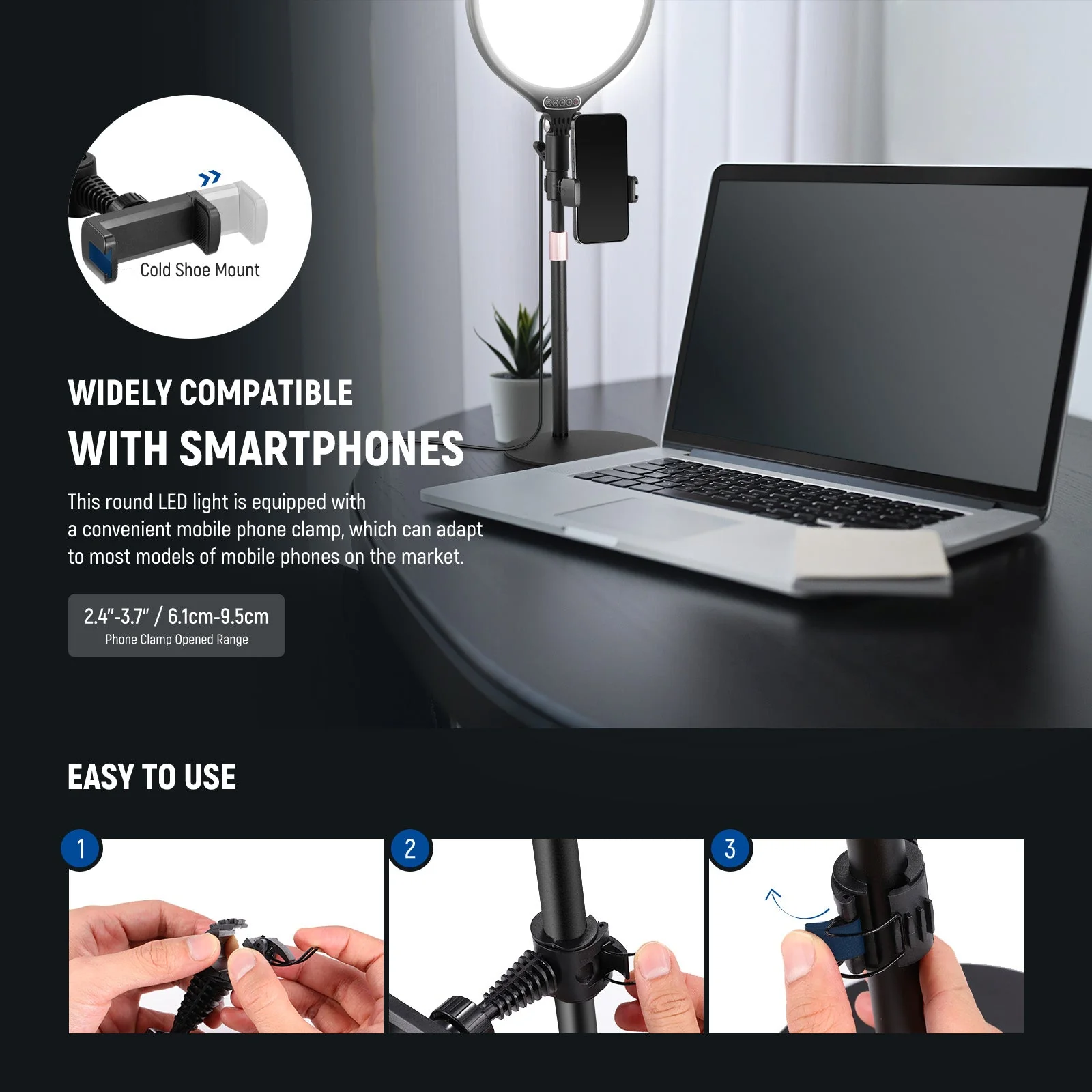 NEEWER BASICS R10 10.5" Desktop Ring Light - Image 6