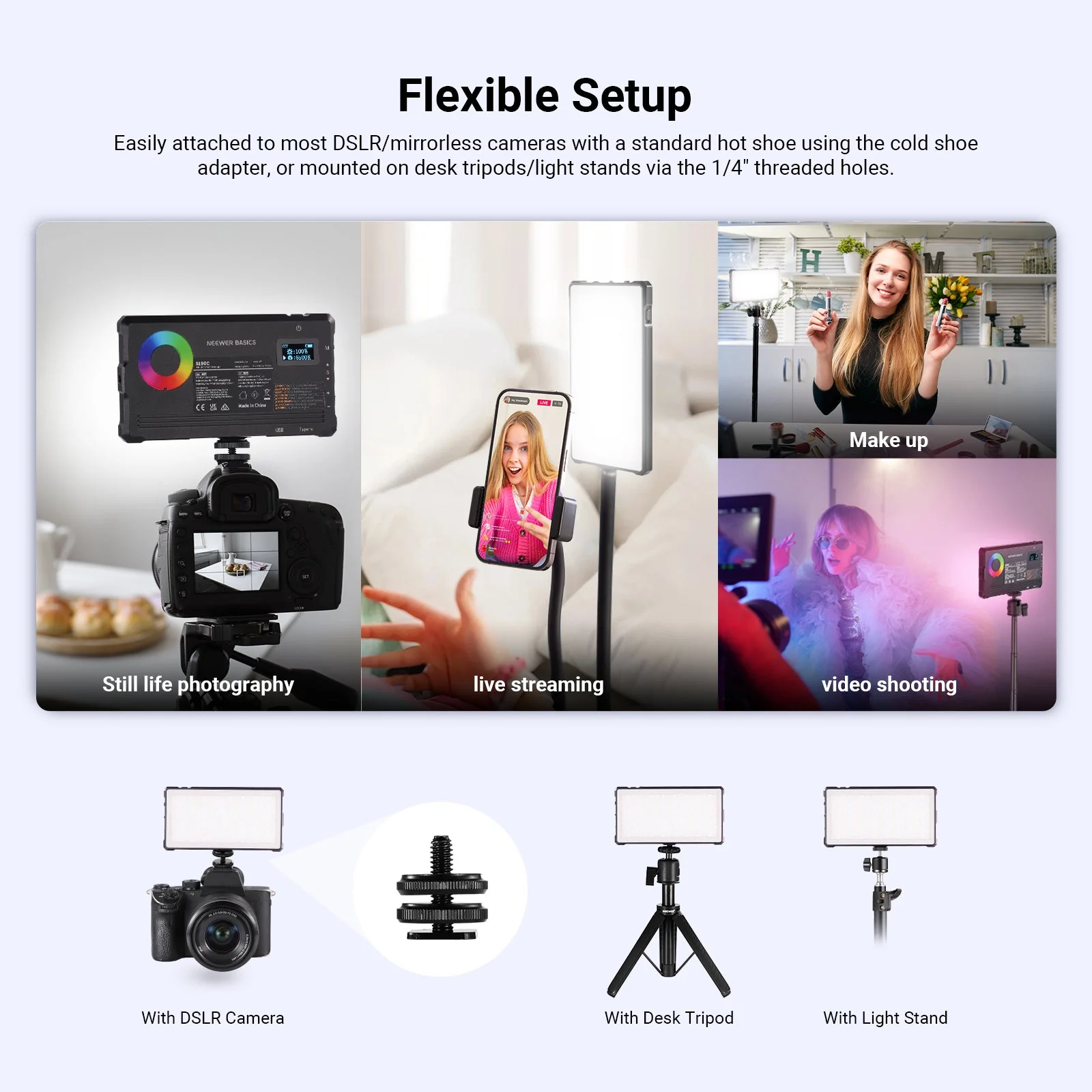 NEEWER BASICS SL90C RGB Video Light Kit - Image 15