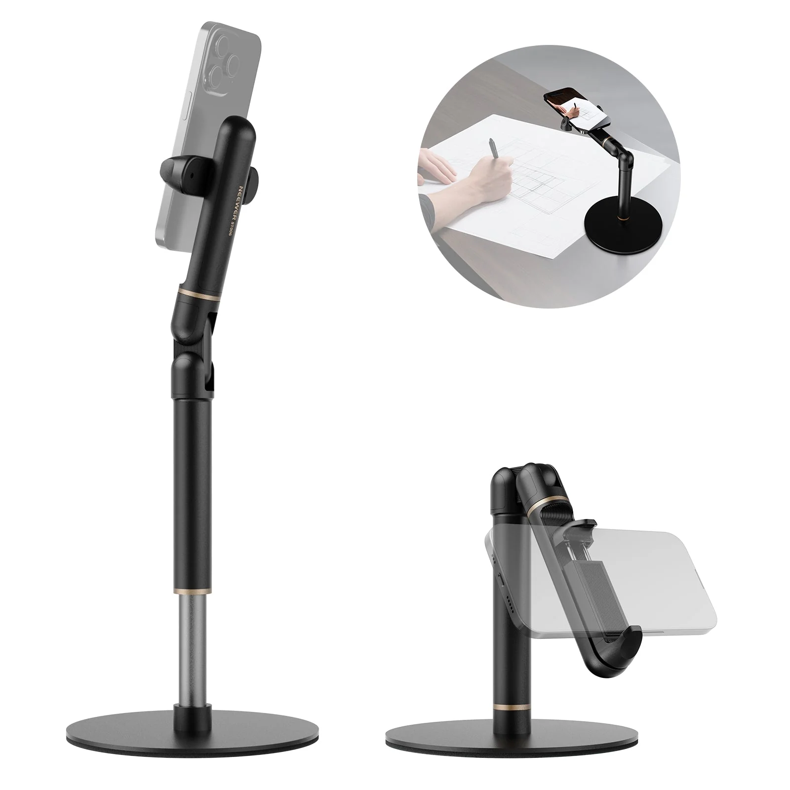 NEEWER BASICS ST006 Adjustable Phone Holder Stand for Desk