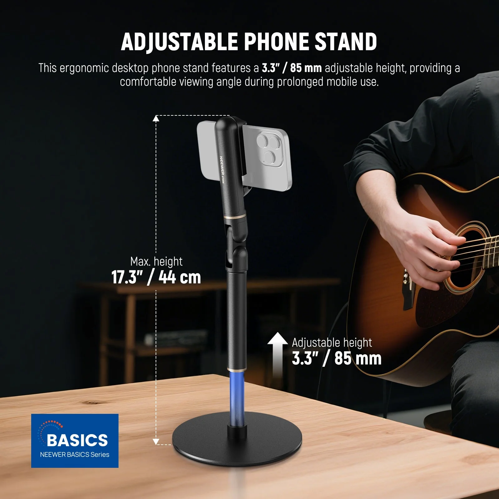 NEEWER BASICS ST006 Adjustable Phone Holder Stand for Desk - Image 2