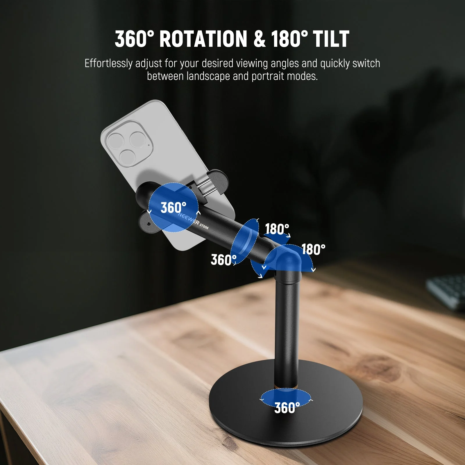NEEWER BASICS ST006 Adjustable Phone Holder Stand for Desk - Image 3