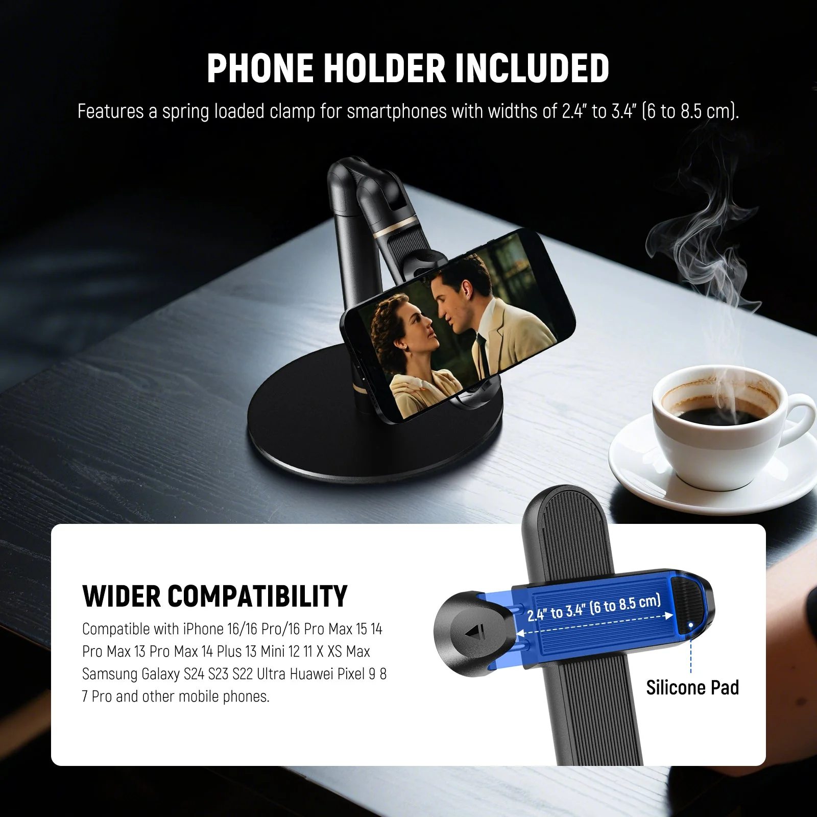 NEEWER BASICS ST006 Adjustable Phone Holder Stand for Desk - Image 5