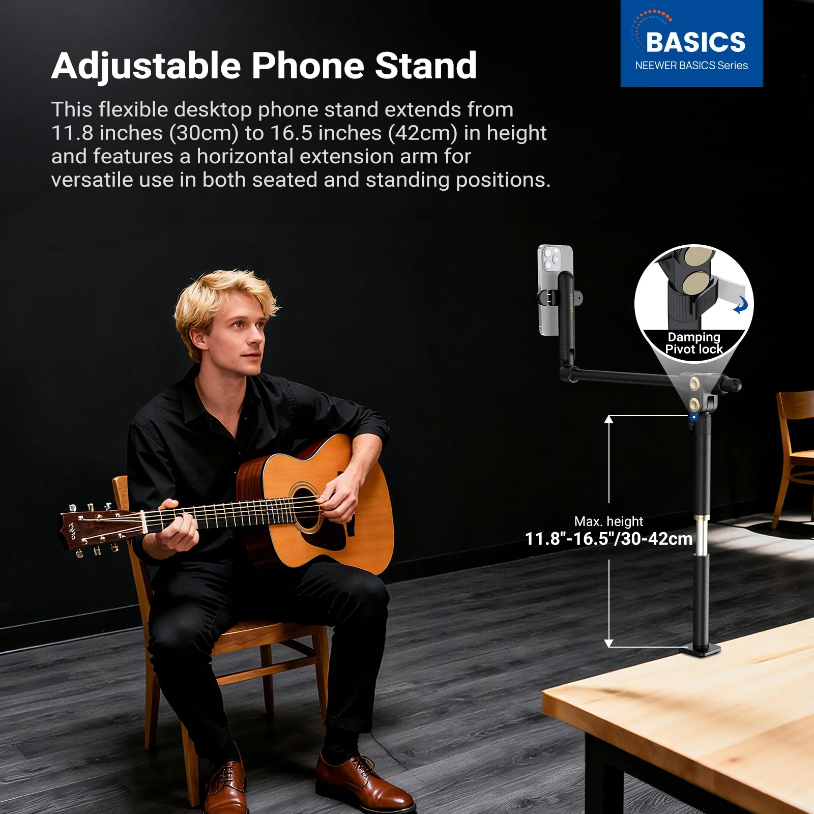 NEEWER BASICS ST013 Overhead Phone Mount Holder Stand - Image 2