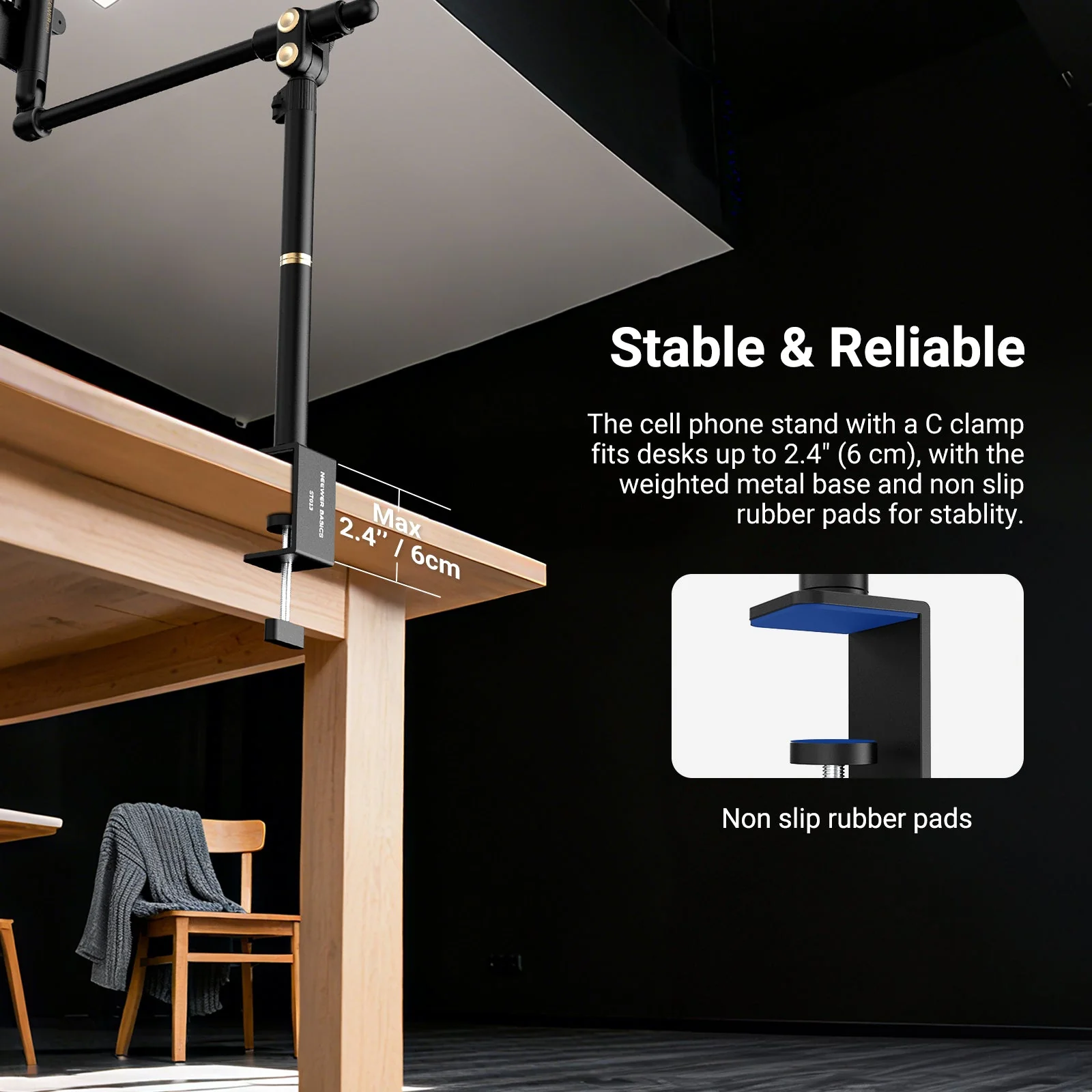 NEEWER BASICS ST013 Overhead Phone Mount Holder Stand - Image 5