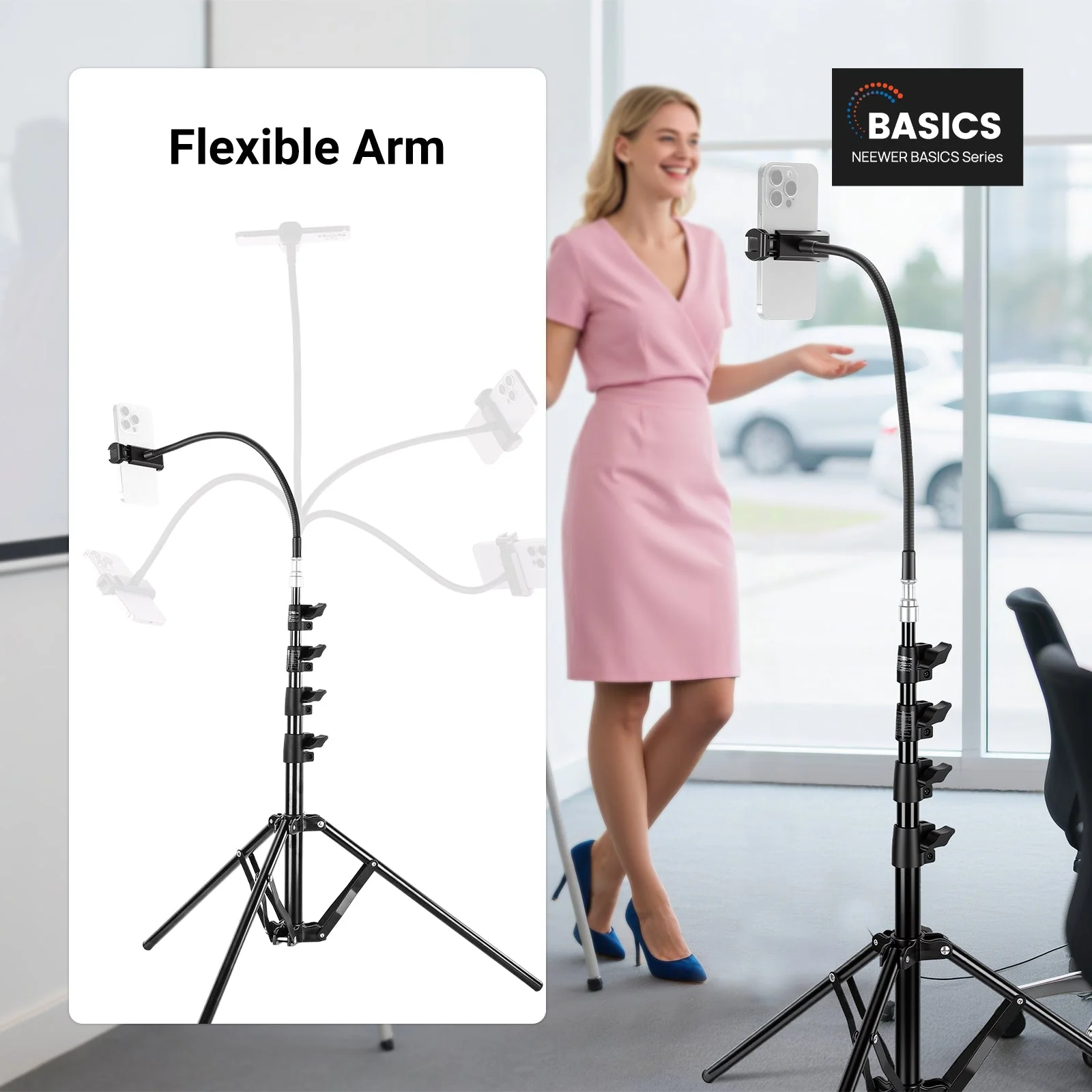 NEEWER BASICS ST014 175cm Phone Tripod Stand - Image 2