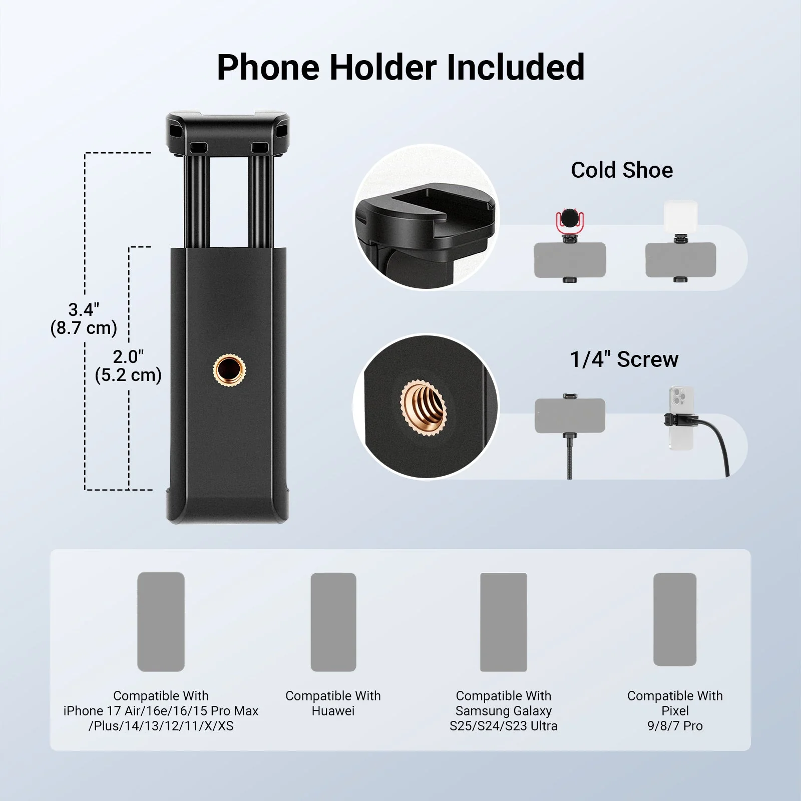 NEEWER BASICS ST014 175cm Phone Tripod Stand - Image 4