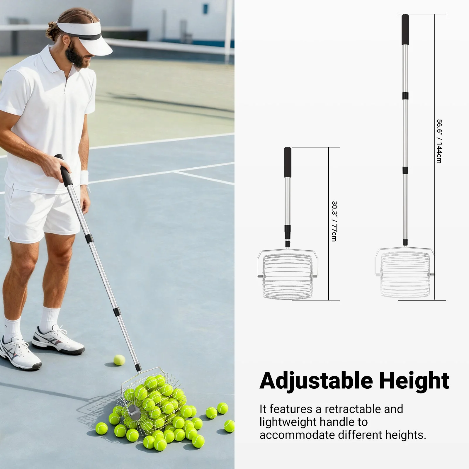 NEEWER BASICS TB05S Tennis Ball Pickleball Collector Roller - Image 3