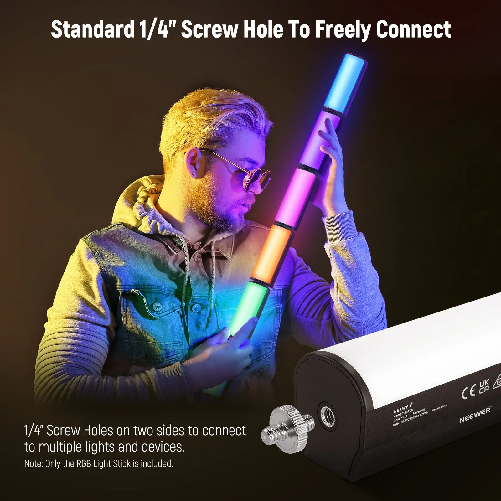 NEEWER BASICS TL96RGB Magnetic Handheld Light Wand with Desk Tripod - Image 5