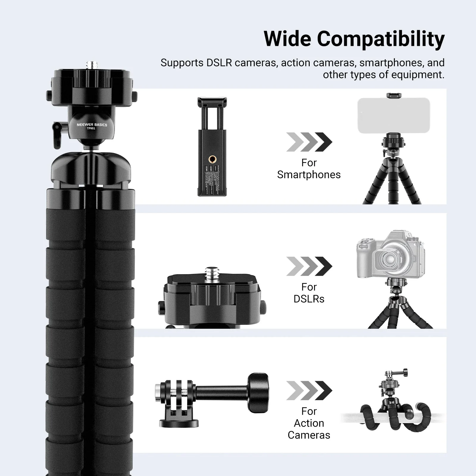 NEEWER BASICS TP001 Flexible Phone Tripod - Image 3