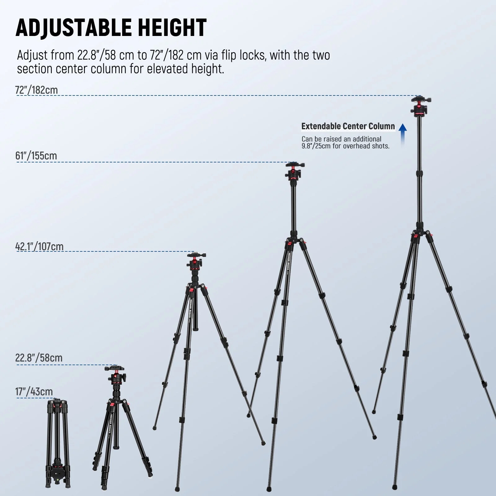NEEWER BASICS TP14 72" Travel Tripod - Image 3
