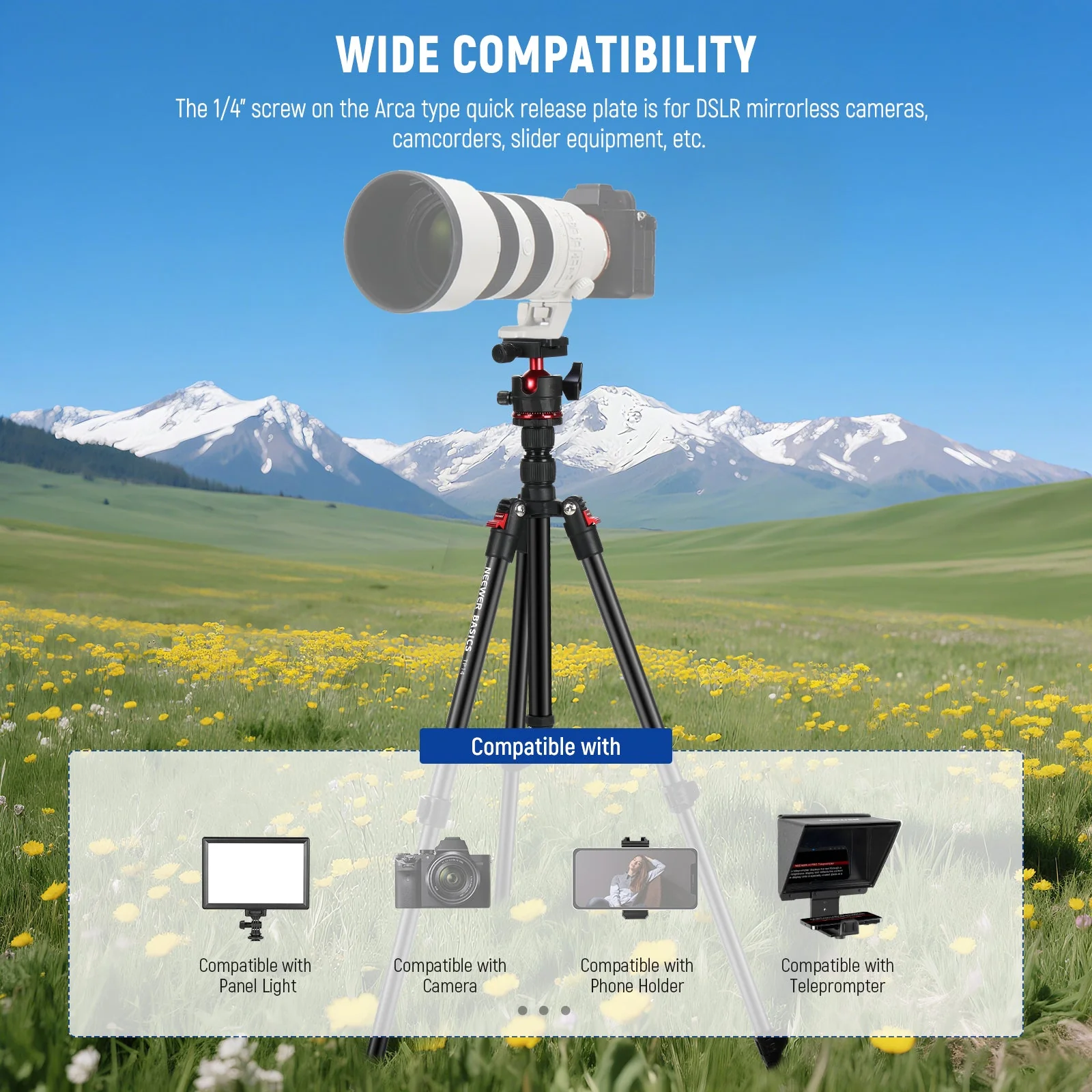 NEEWER BASICS TP14 72" Travel Tripod - Image 6