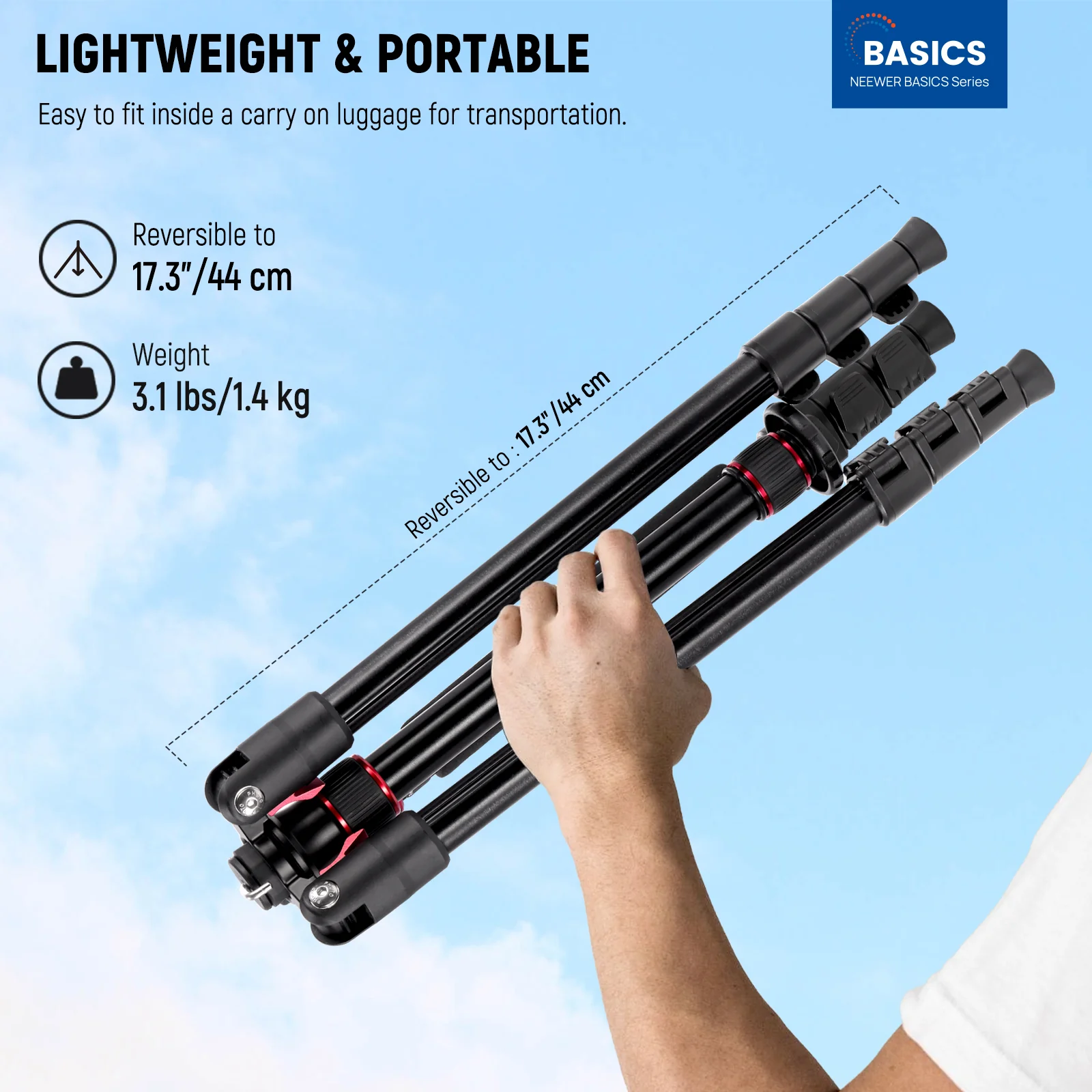 NEEWER BASICS TP15 71" Camera Tripod Monopod - Image 11