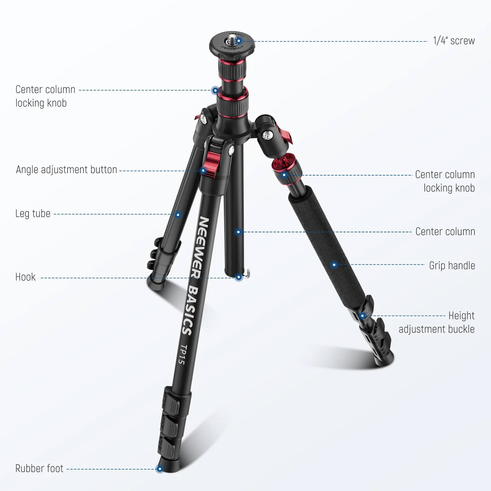 NEEWER BASICS TP15 71" Camera Tripod Monopod - Image 17