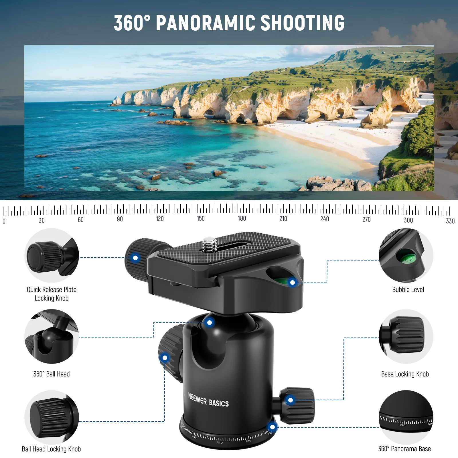 NEEWER BASICS TP15 71" Camera Tripod Monopod - Image 5