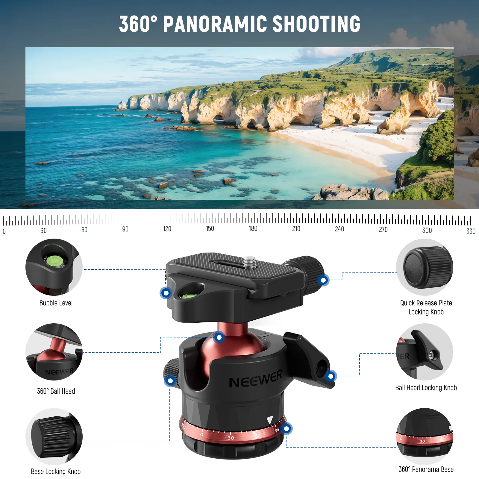 NEEWER BASICS TP16 70.9"/180cm Camera Tripod Monopod - Image 4
