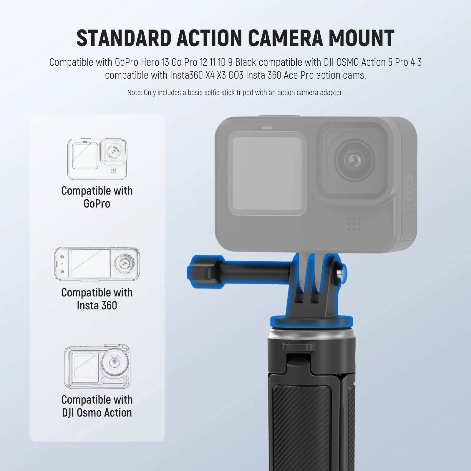NEEWER BASICS TP46 Selfie Stick Tripod for Action Cameras - Image 4