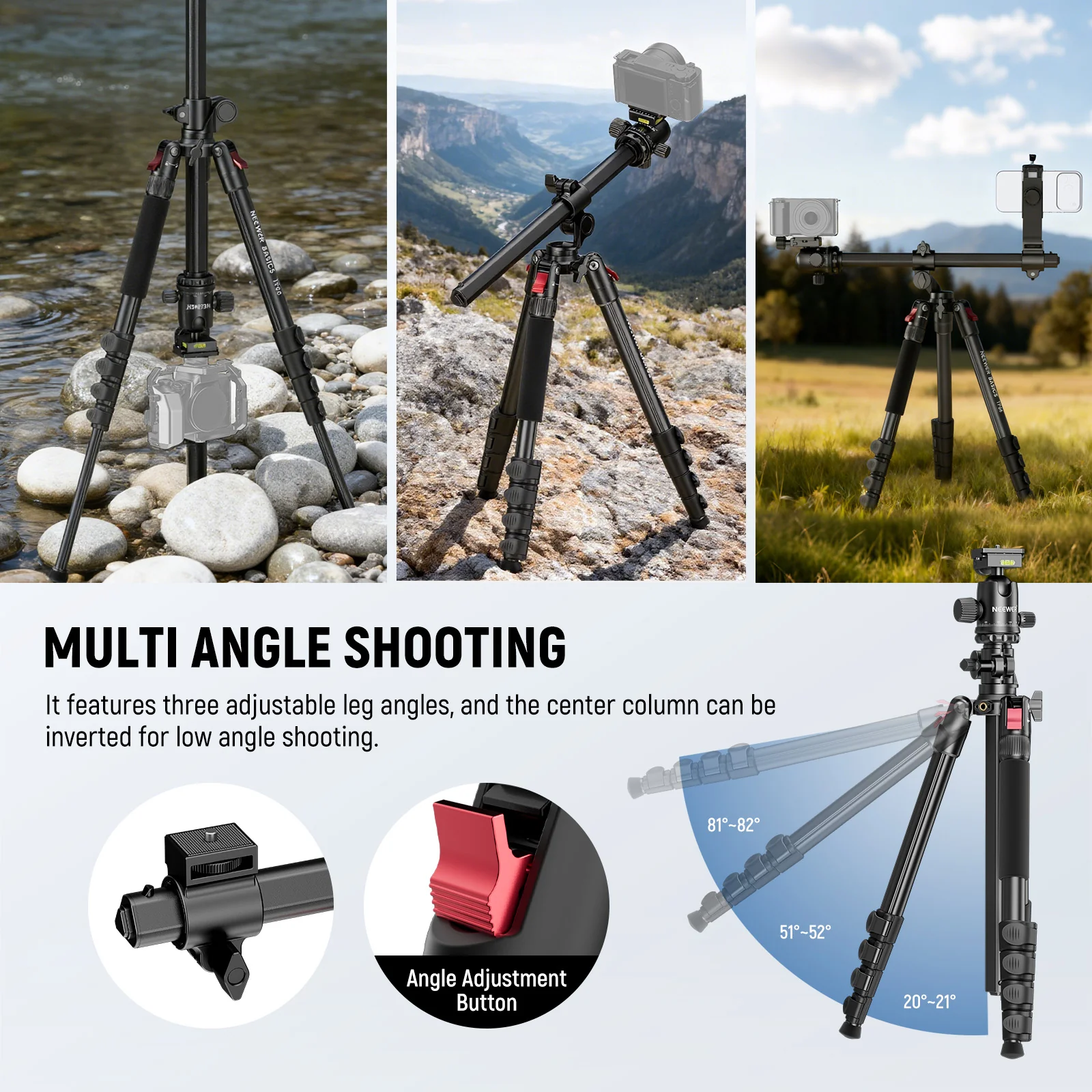 NEEWER BASICS TP66 64.5" Horizontal Overhead Tripod Monopod - Image 13