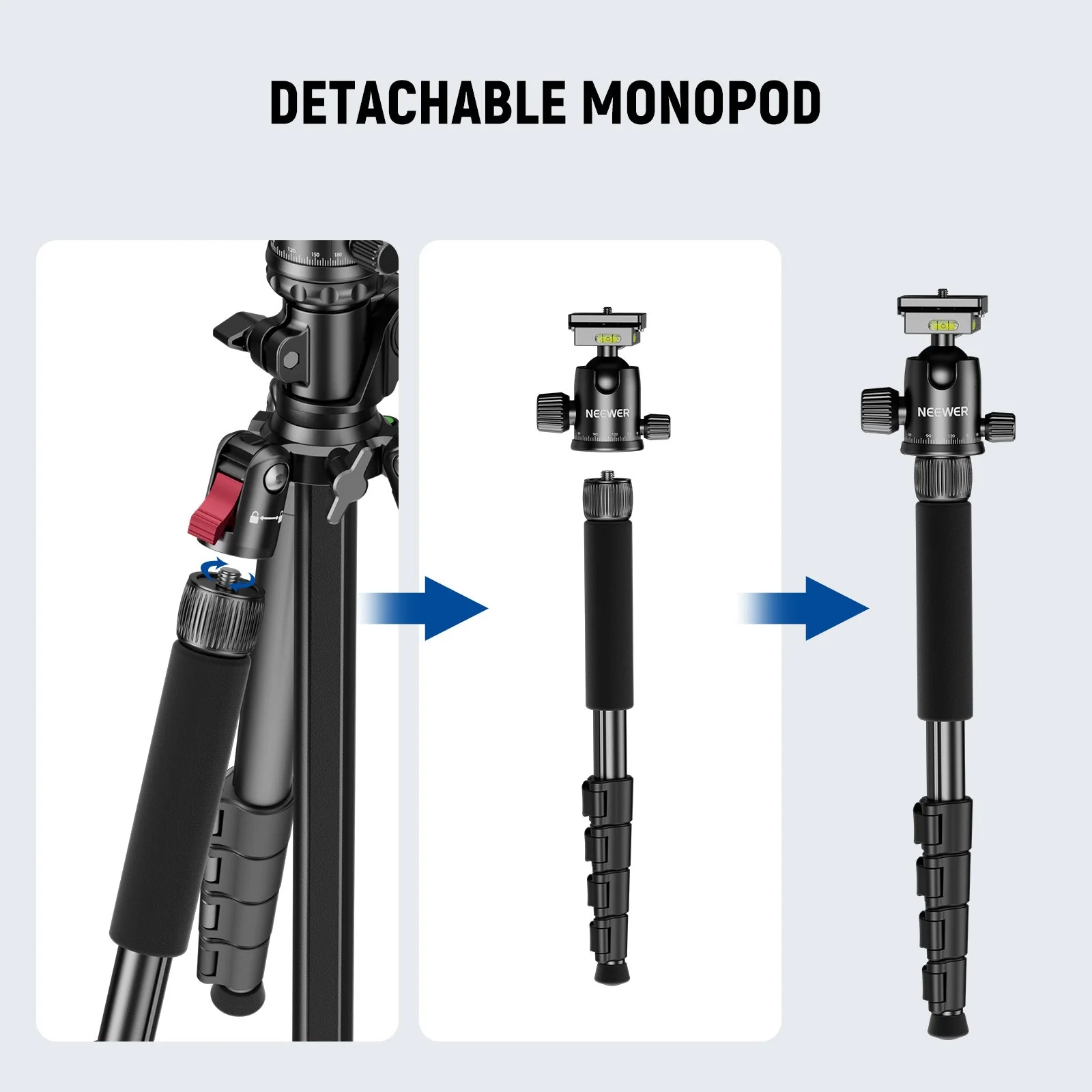 NEEWER BASICS TP66 64.5" Horizontal Overhead Tripod Monopod - Image 4