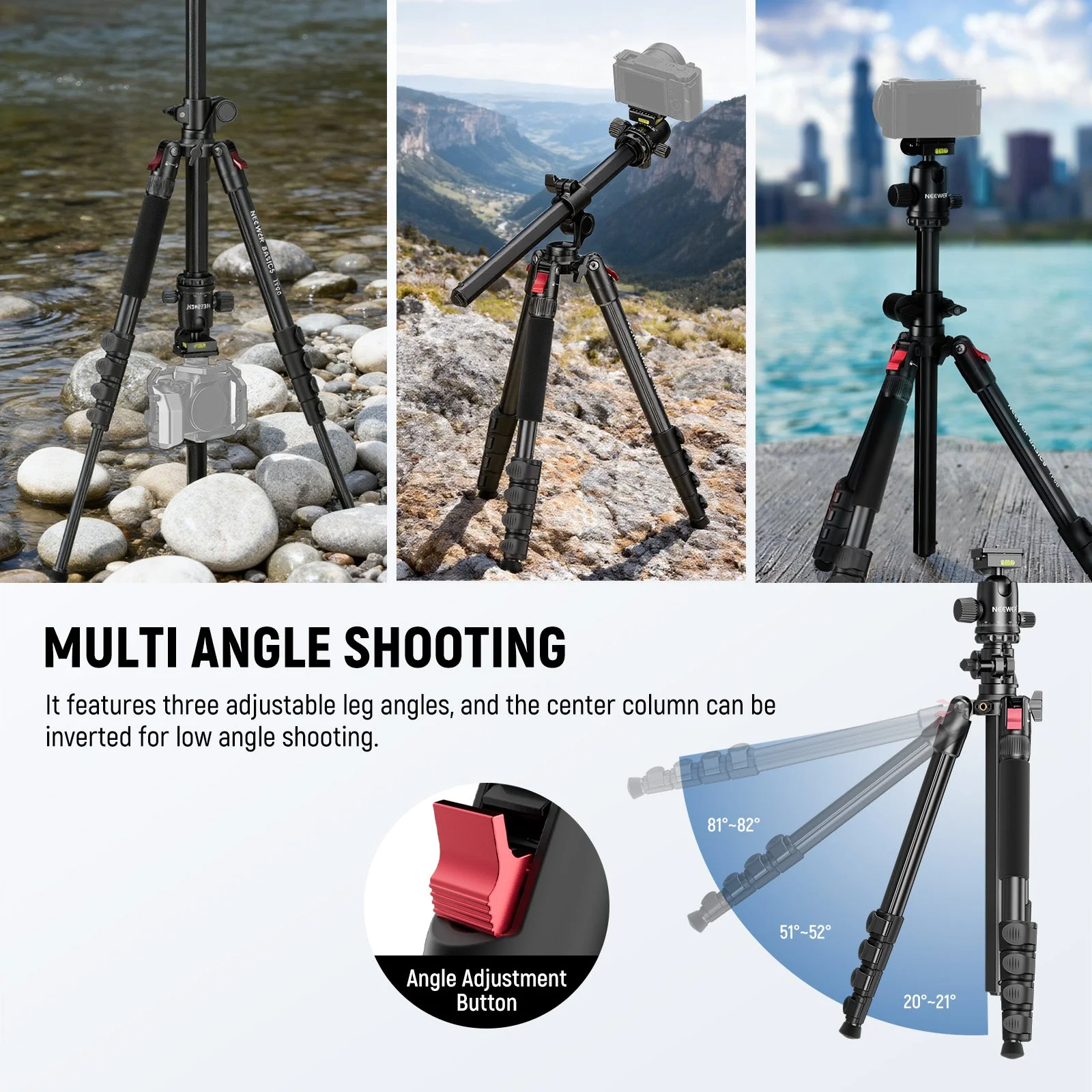 NEEWER BASICS TP66 64.5" Horizontal Overhead Tripod Monopod - Image 6