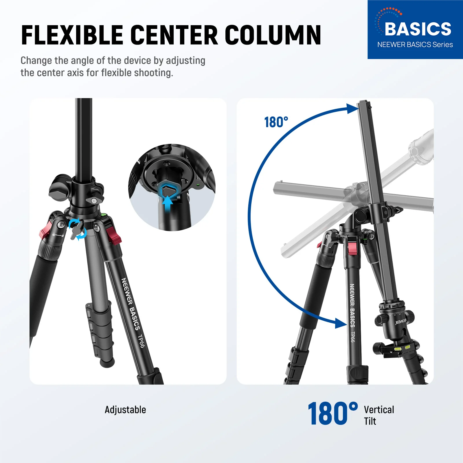 NEEWER BASICS TP66 64.5" Horizontal Overhead Tripod Monopod - Image 9
