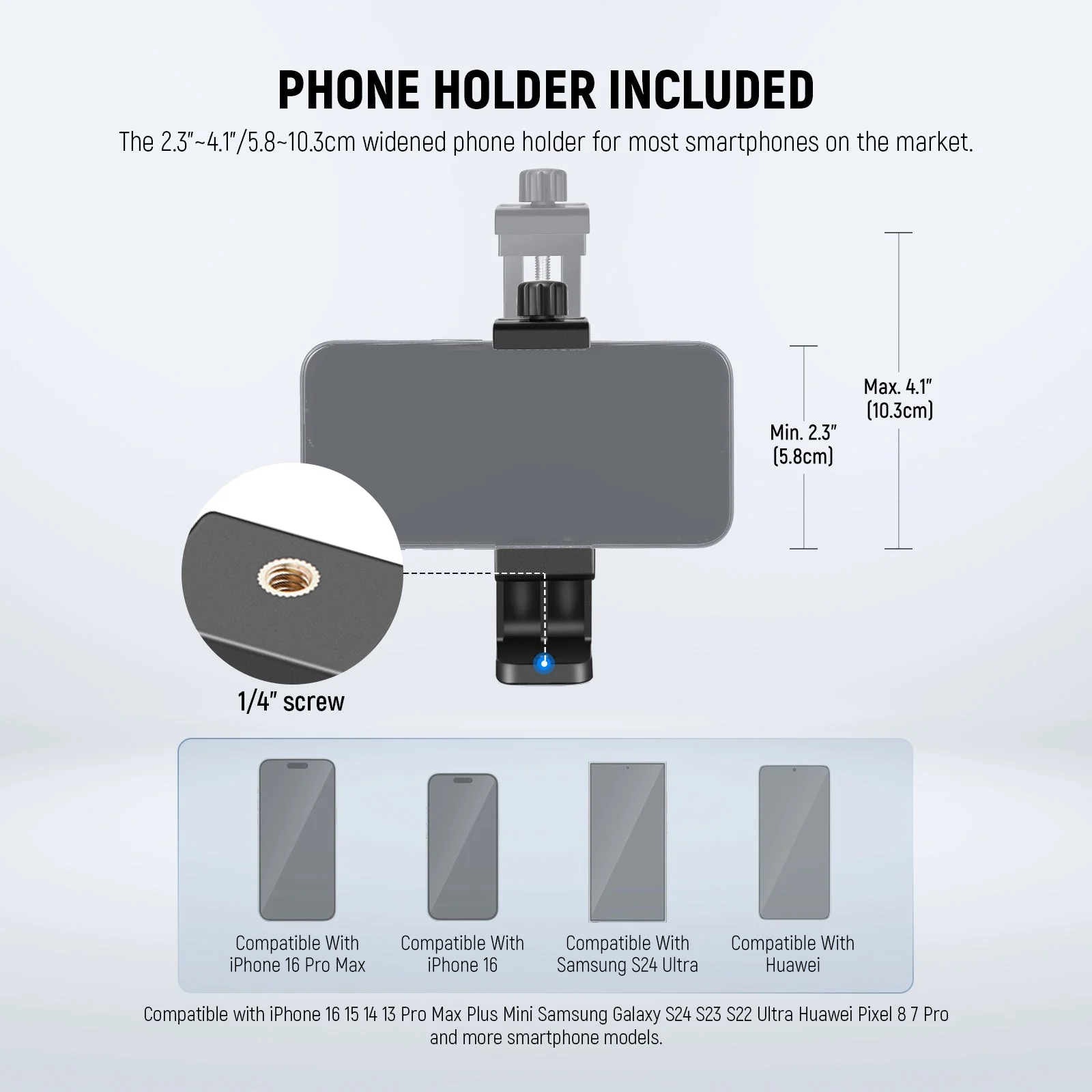 NEEWER BASICS TS03 66" Phone Tripod with Remote & Phone Holder - Image 3