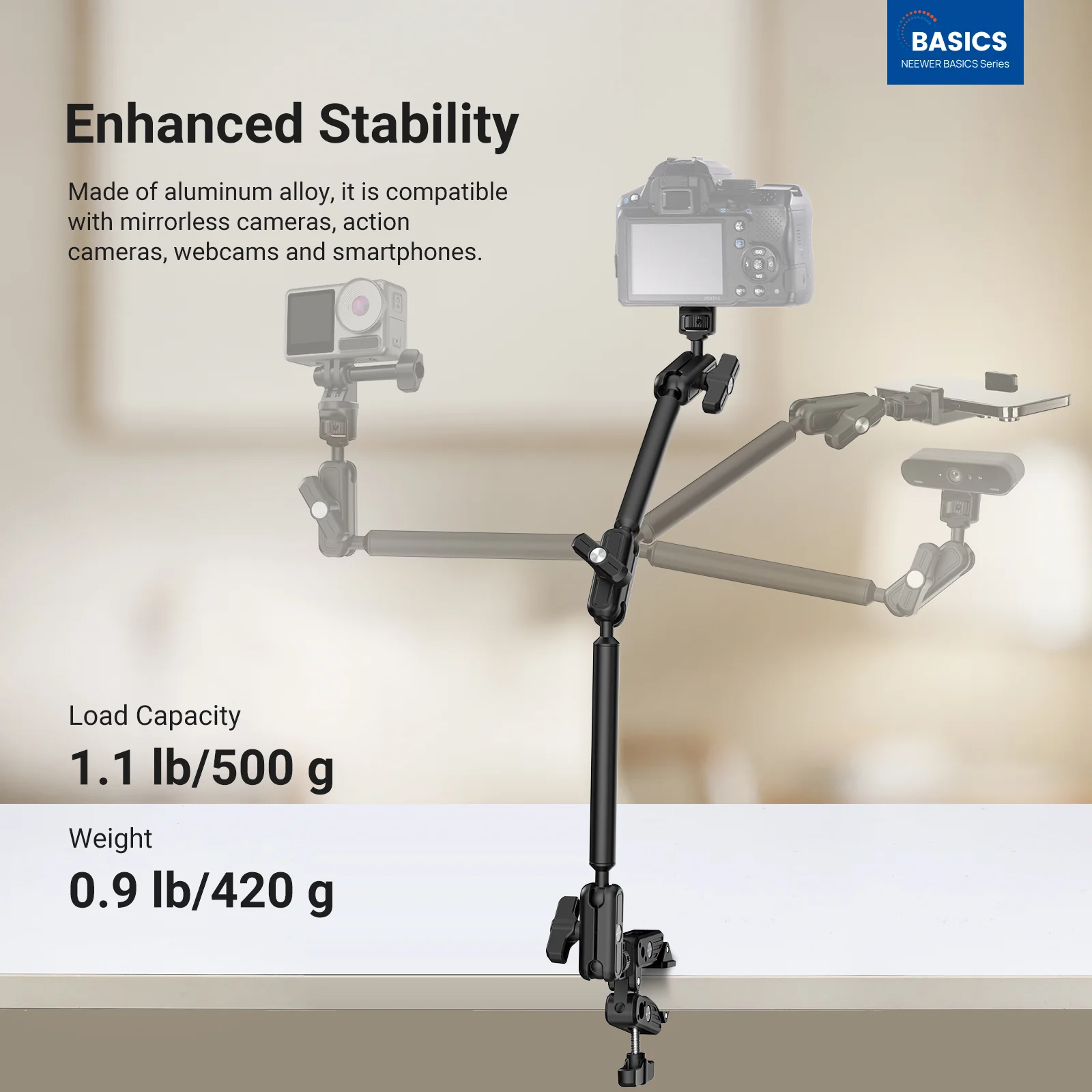NEEWER BASICS UA061 Magic Arm Desk Mount - Image 2
