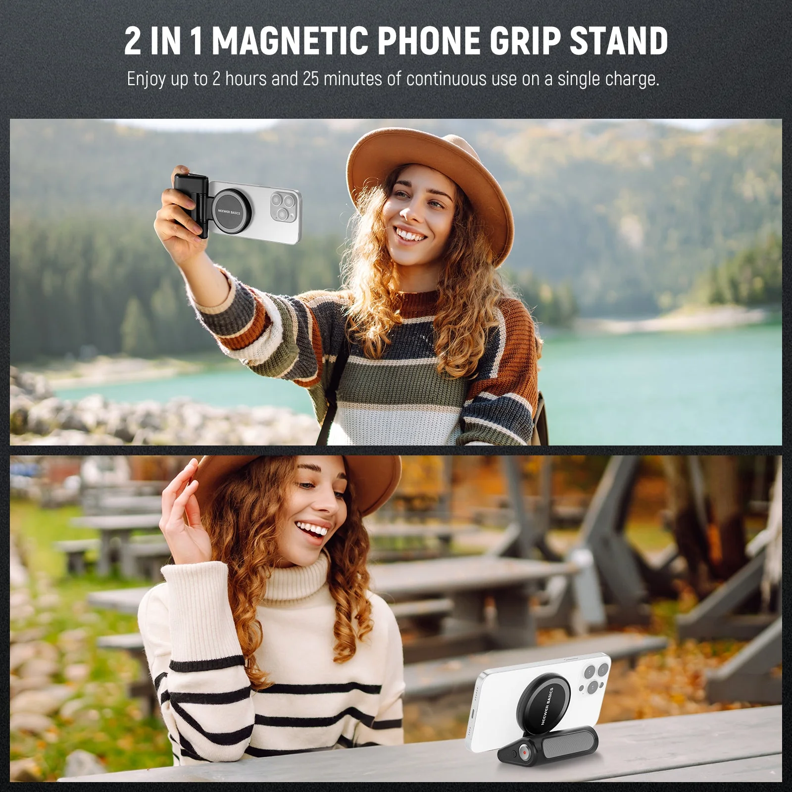 NEEWER BASICS WS-25001 Magnetic Phone Camera Grip with Shutter Remote - Image 6