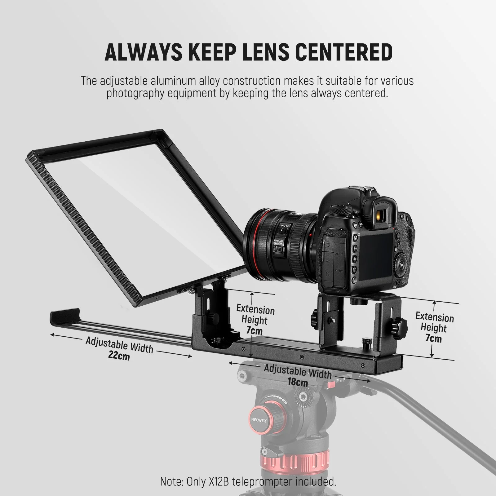 NEEWER BASICS X12B Aluminum Assembly Free Liftable Teleprompter - Image 5