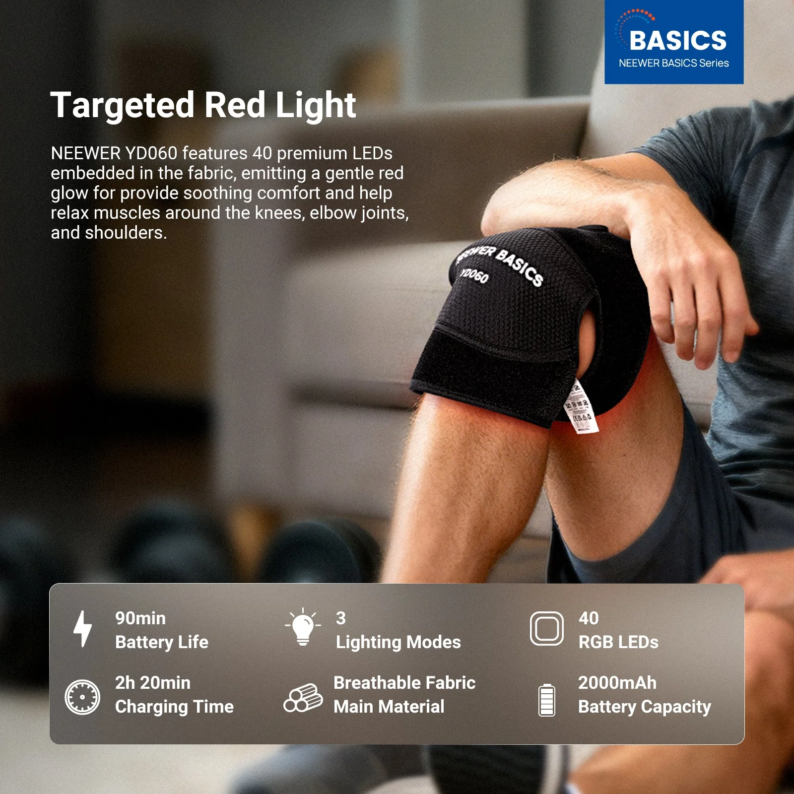 NEEWER BASICS YD060 Red Light for Knee & Elbow Joint - Image 2