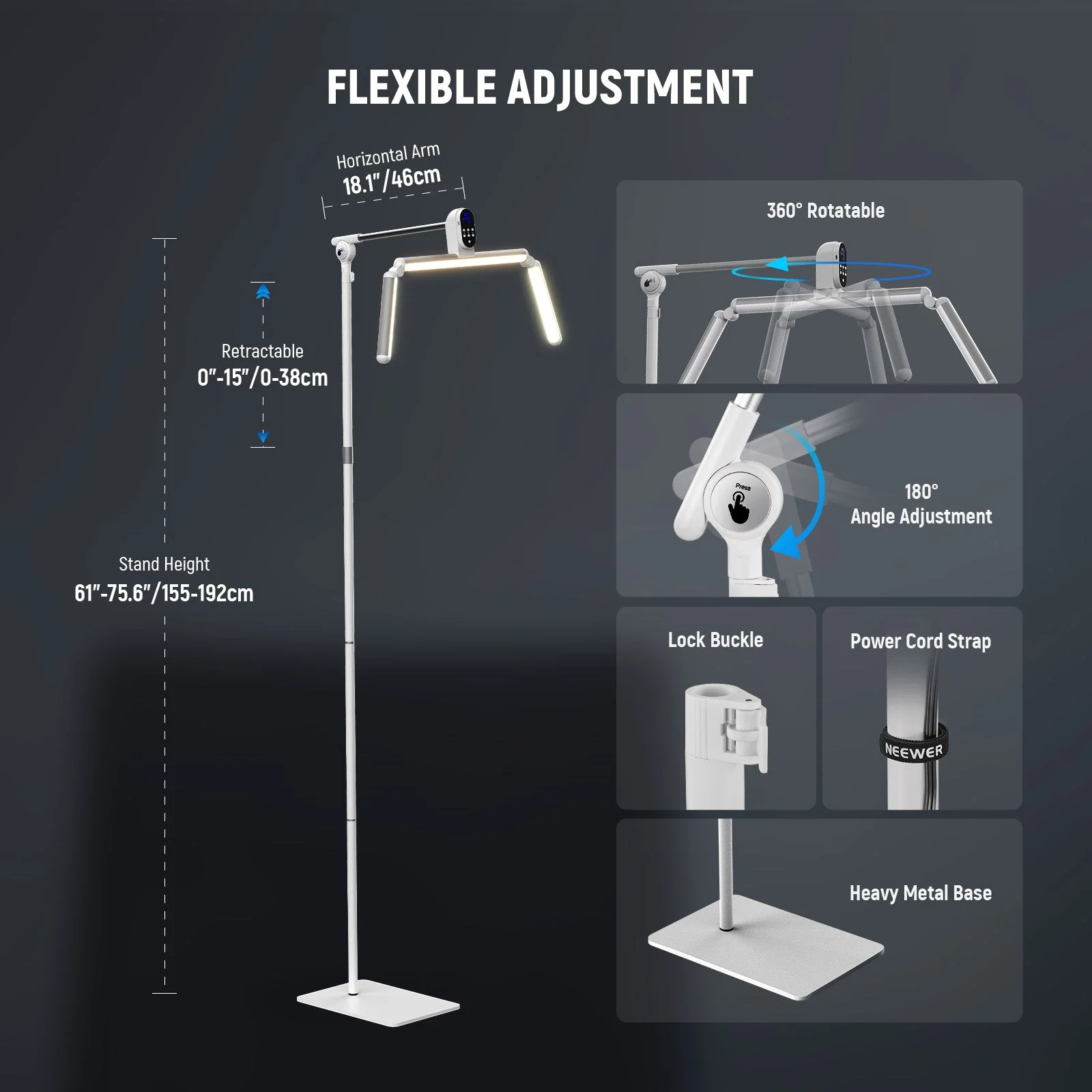 NEEWER BH50B 50W 90cm Foldable Bi-Color Esthetician Light - Image 6