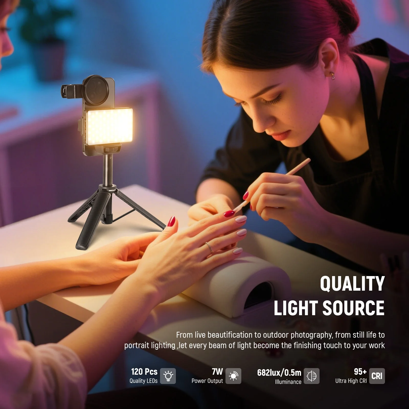 NEEWER BASICS BL120B Clip On LED Selfie Phone Light Kit - Image 12