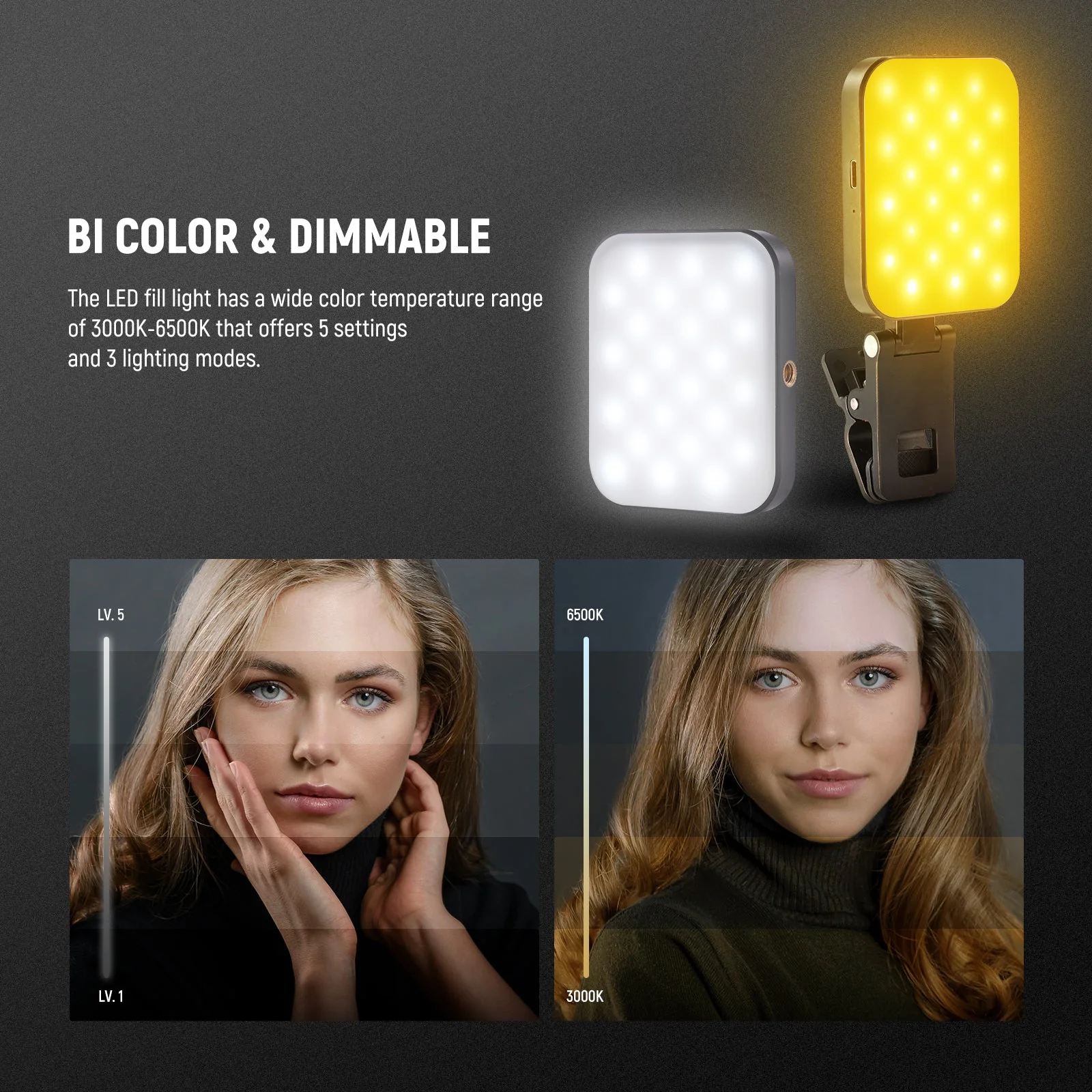 NEEWER BASICS BL48B Rechargeable Magnetic Selfie Light Compatible with MagSafe - Image 6