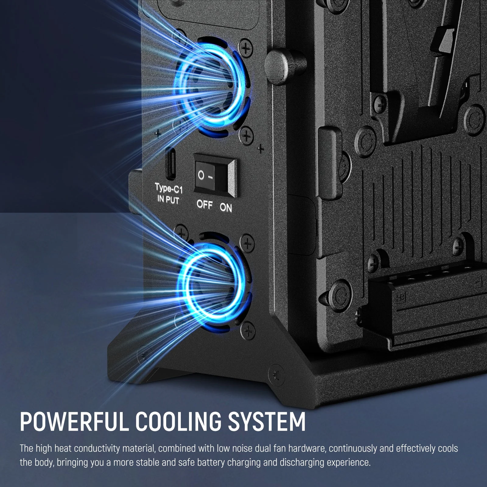 NEEWER BP-2CH Pro V Mount Battery Charger Dual Channel 100W PD Fast Charging - Image 5
