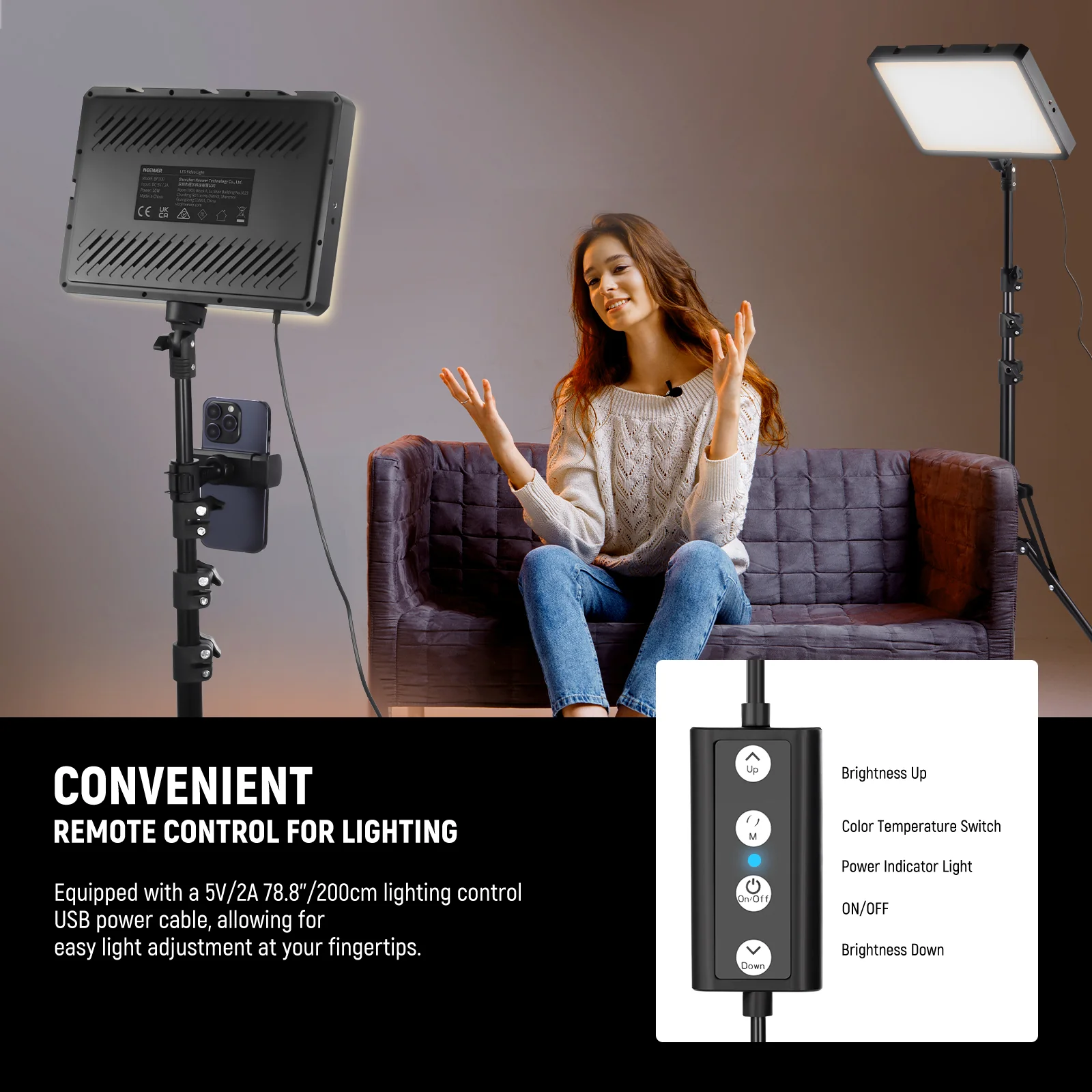 NEEWER BASICS BP300 Bi-Color LED Video Light - Image 22