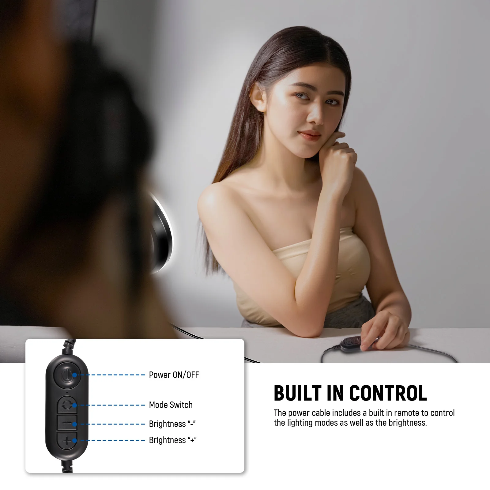 NEEWER BASICS BR60 5" Bi-Color Ring Light with Clip & Mini Tripod - Image 14