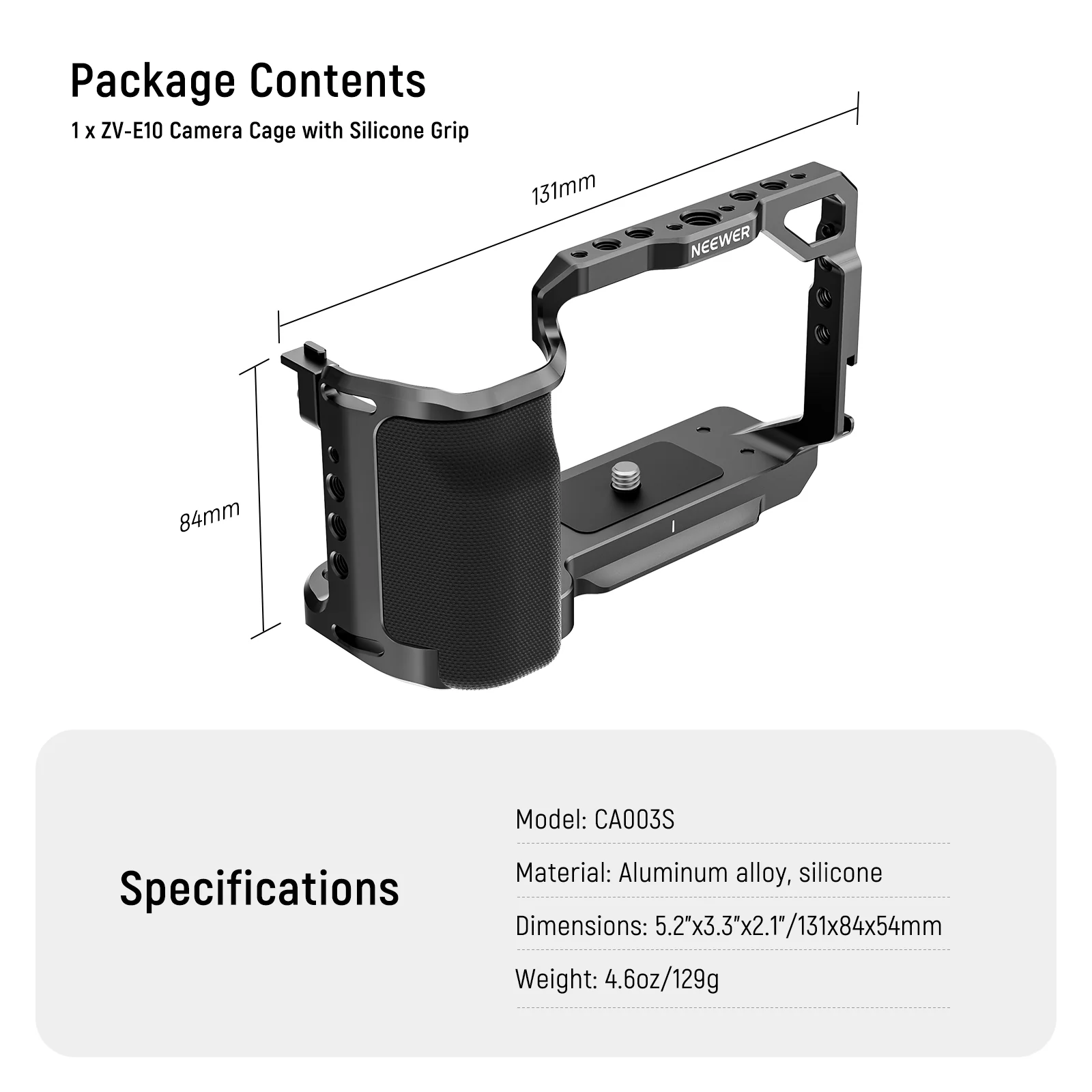 NEEWER CA003S Camera Cage for Sony ZV-E10 - Image 8
