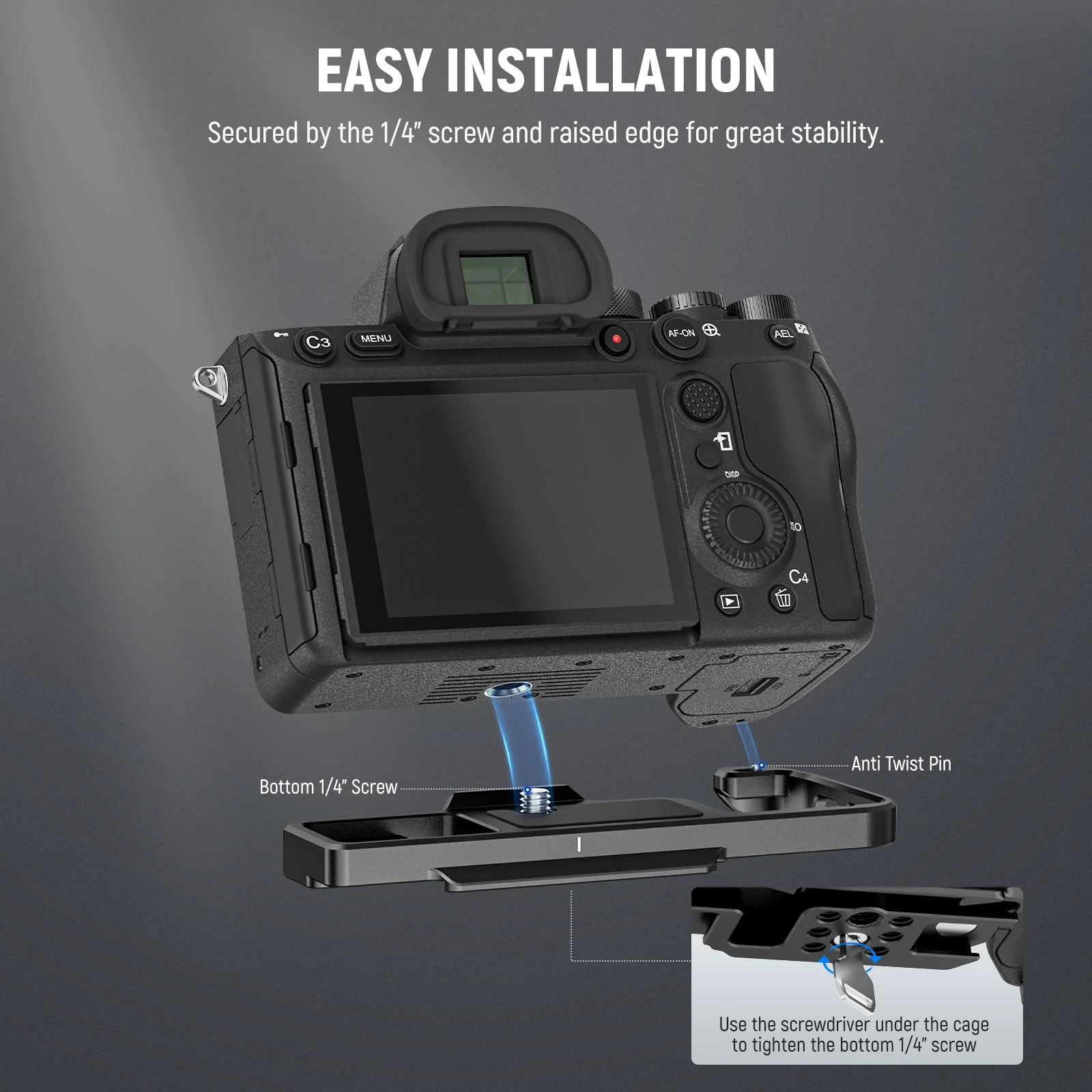 NEEWER CA004B Camera Baseplate for Sony A7 IV A7R IV A7R V A7S IIIDJI Gimbal - Image 4