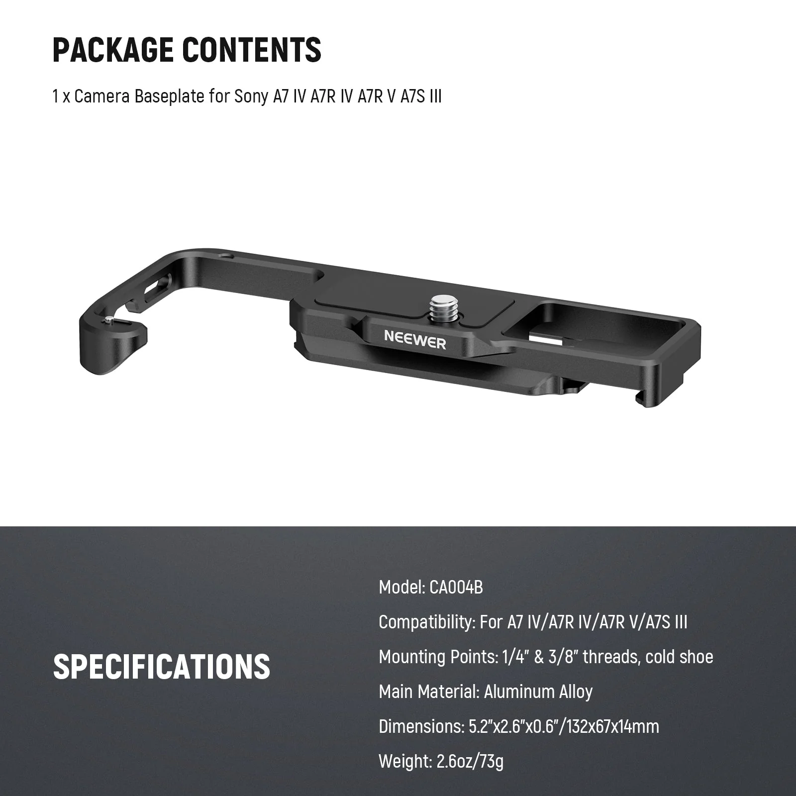 NEEWER CA004B Camera Baseplate for Sony A7 IV A7R IV A7R V A7S IIIDJI Gimbal - Image 8