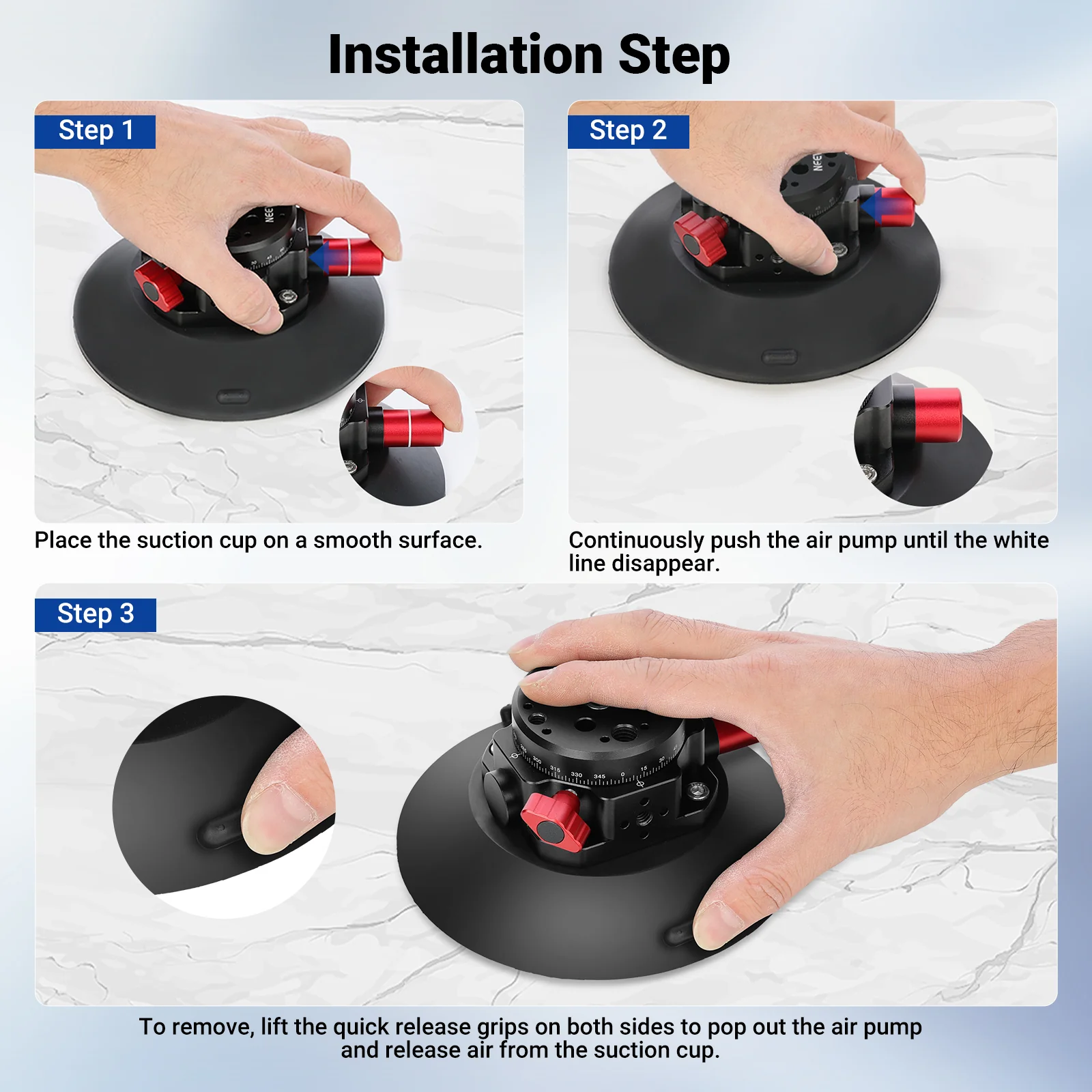 NEEWER CA013 6" Camera Suction Mount with Ball Head Magic Arm - Image 5