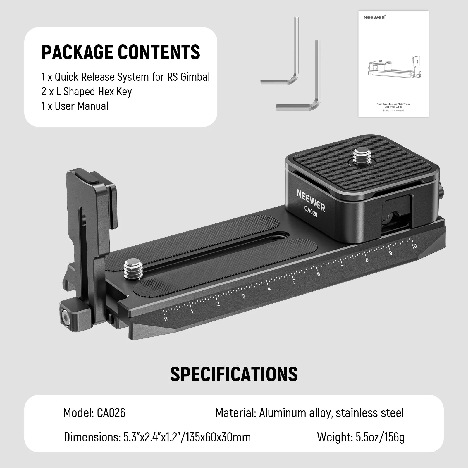 NEEWER CA026 Quick Release System For DJI RS 2 RSC 2 RS 3 RS 3 PRO - Image 8