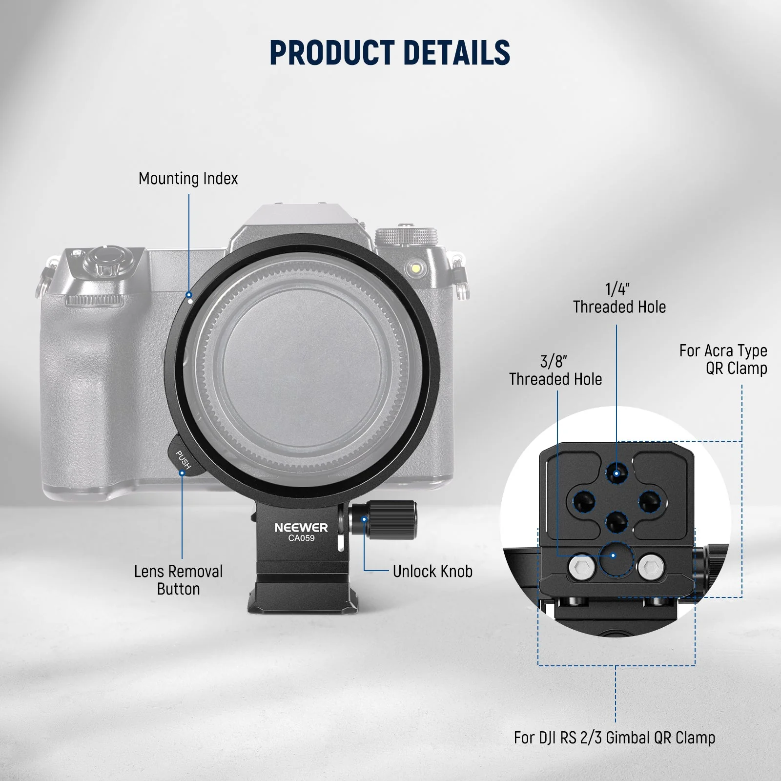 NEEWER Rotatable Camera Lens Collar for Camera - Image 26