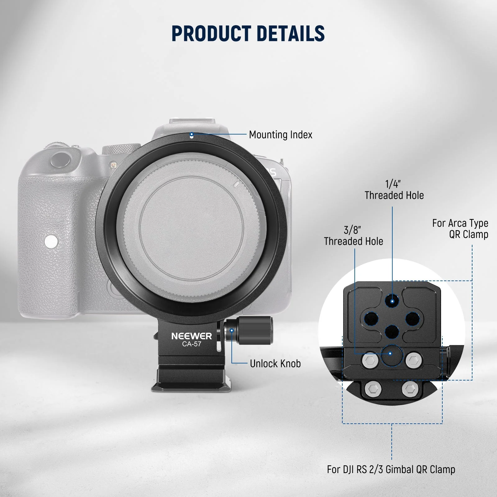 NEEWER Rotatable Camera Lens Collar for Camera - Image 4