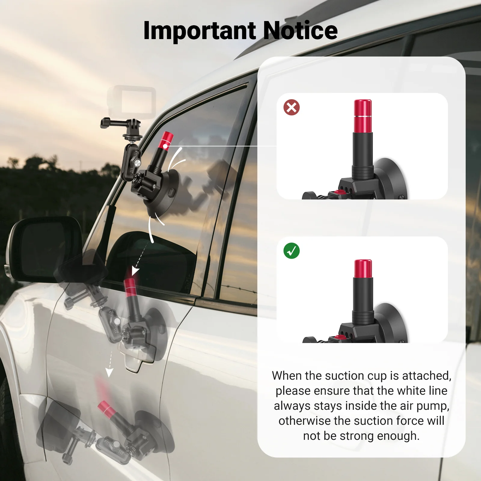 NEEWER CA065 Triple Suction Cup Car Mount - Image 3