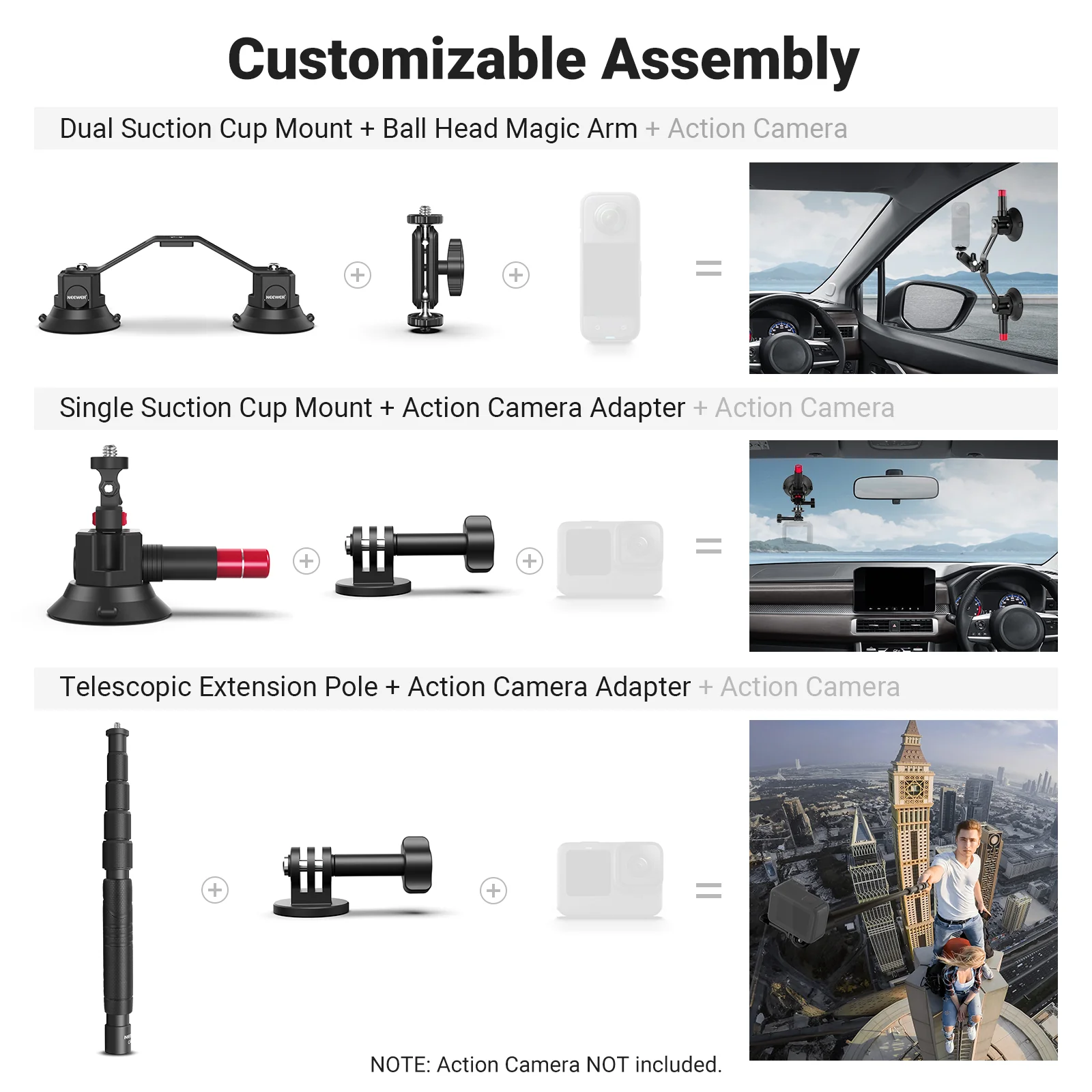 NEEWER CA065 Triple Suction Cup Car Mount - Image 6